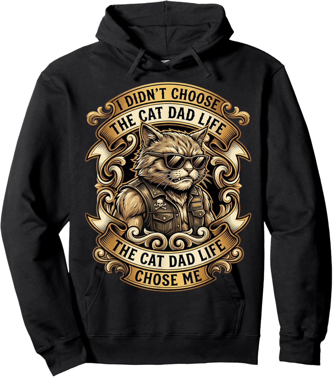 I Didn't Choose The Cat Dad Life The Cat Life Chose Me Hoodie - Hoodie | Black