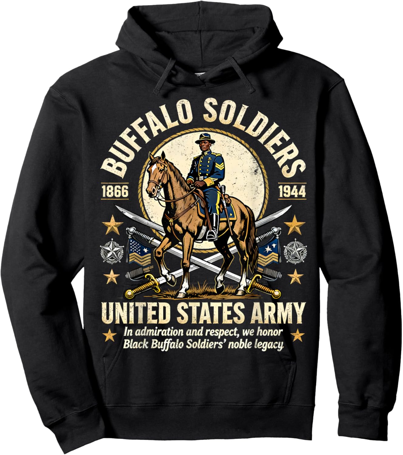Buffalo Soldiers Black History United States Army Honor Hoodie - Hoodie | Black