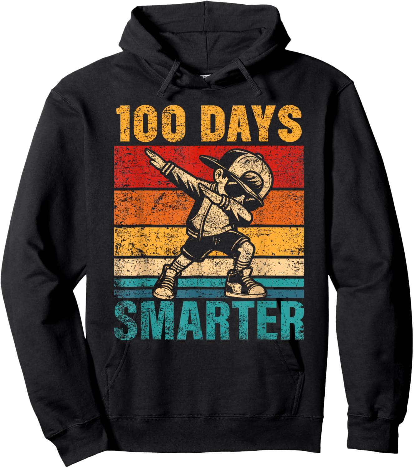 100 Days Smarter Dabbing Boy Student 100th Day of School Kid Hoodie - Hoodie | Black