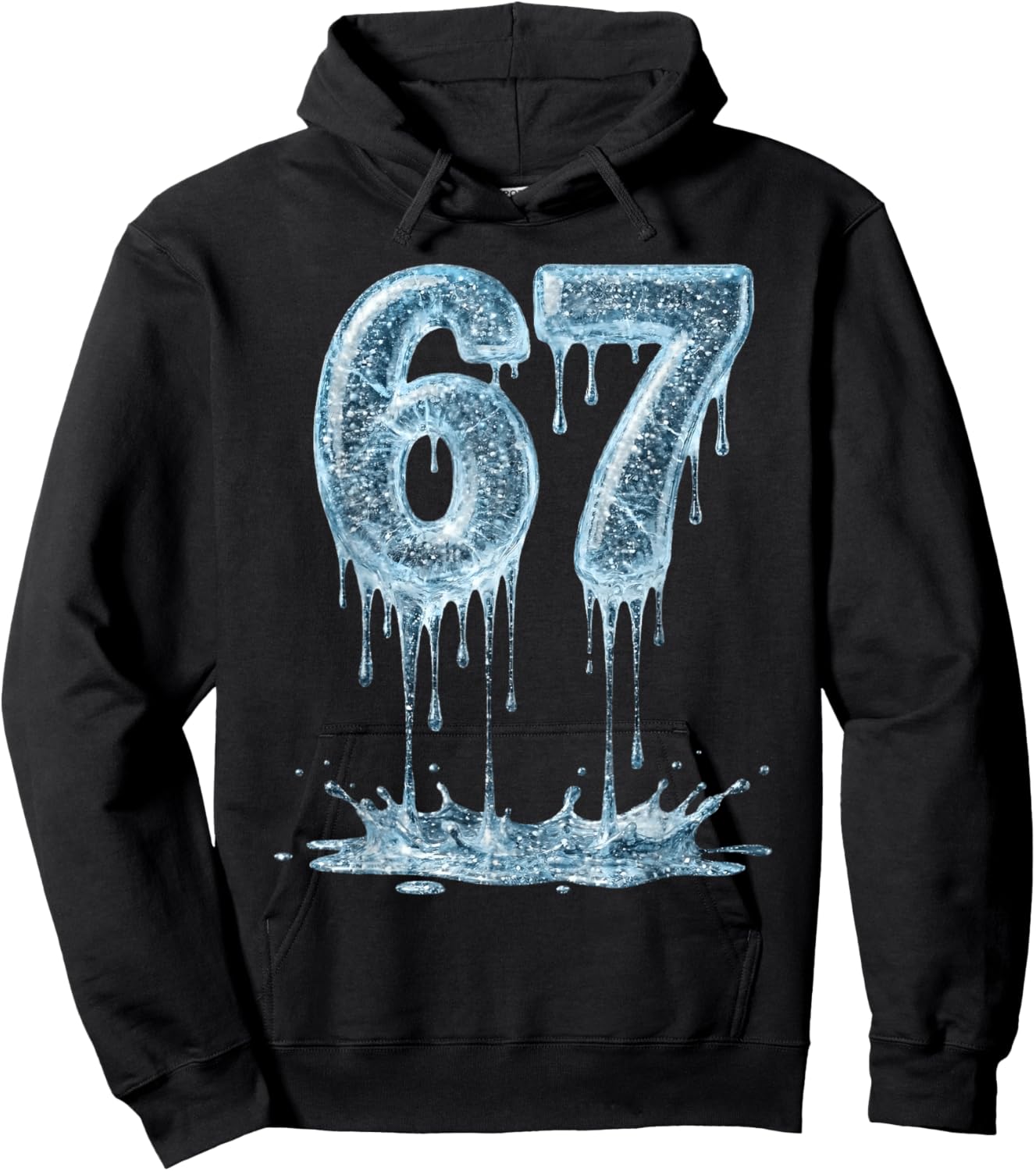 Funny Six Seven 6 7 Meme Ice Dripping 6-7 Youth 67 Drip Hoodie - Hoodie | Black