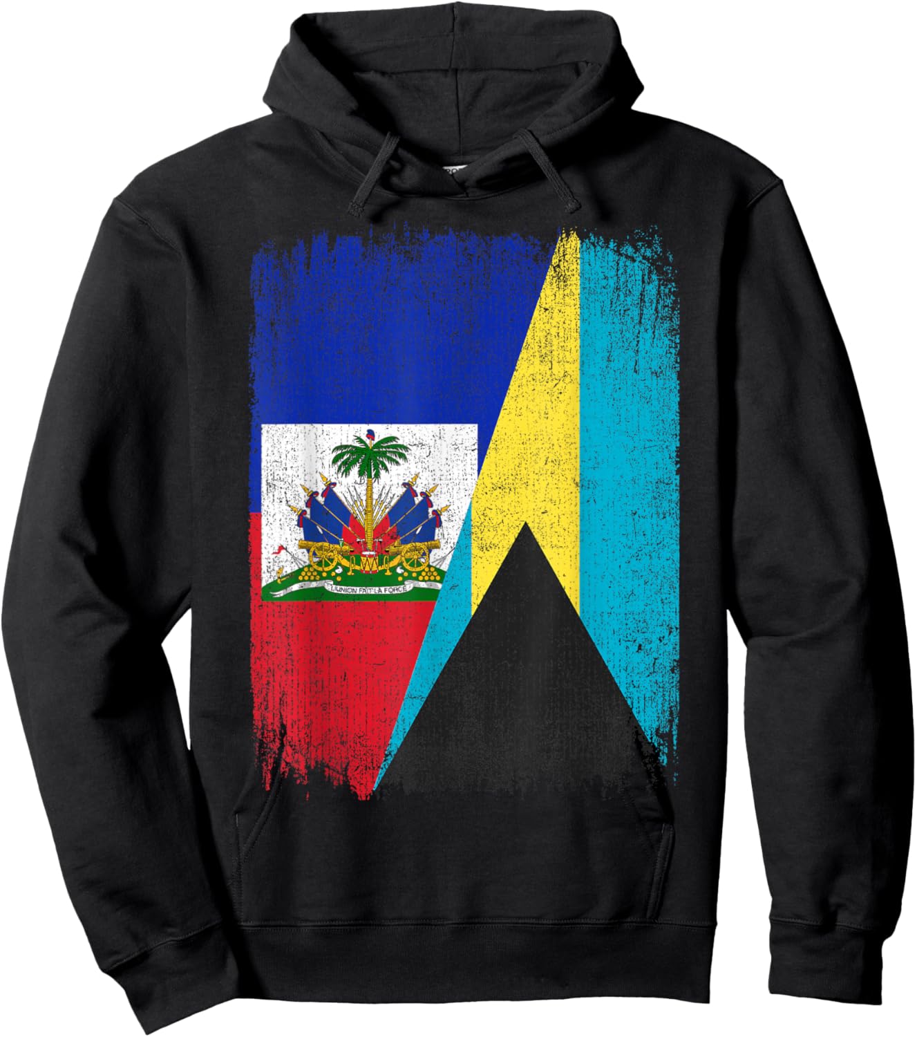 Half Haiti Bahamas Flag Haitian Bahamian Pride Roots Hoodie - Hoodie | Black