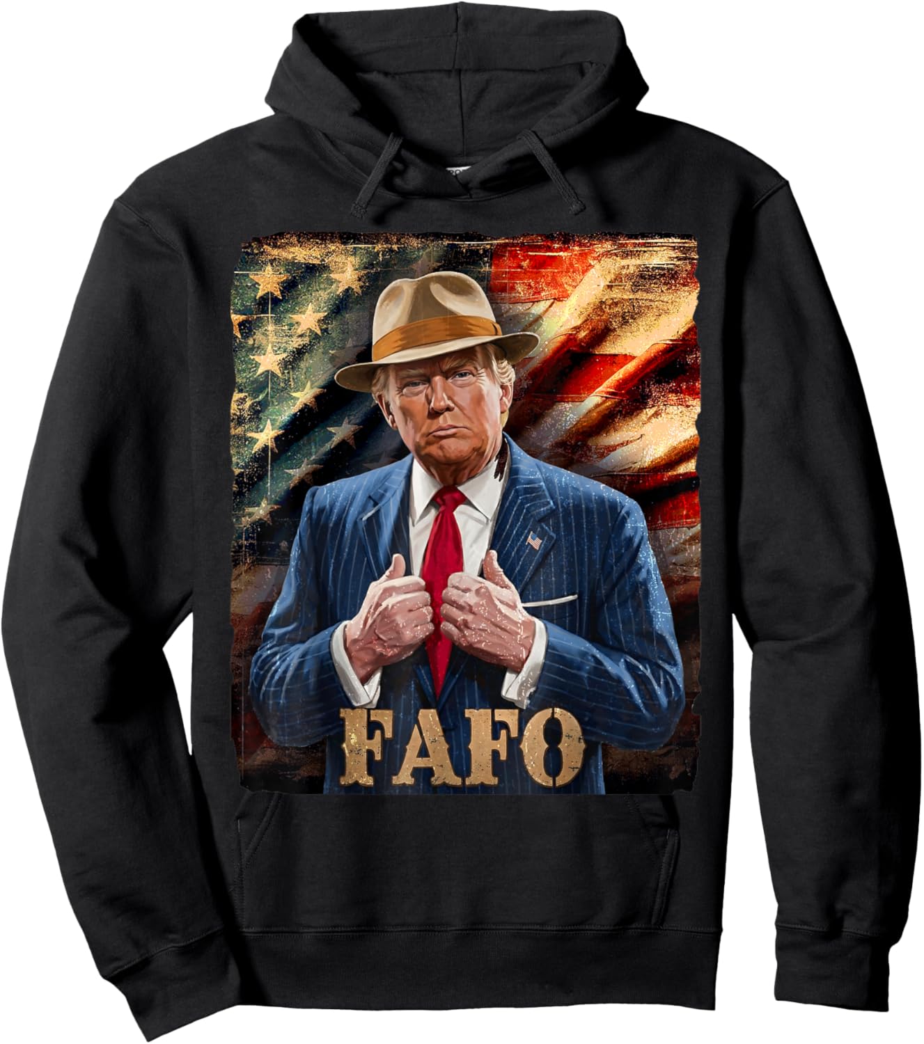 Funny Fafo Trump Fafo American USA Hoodie - Hoodie | Black