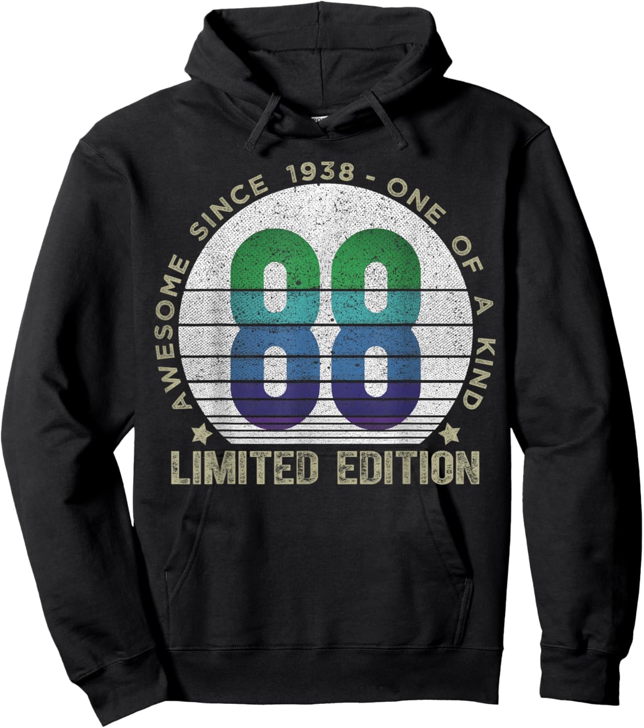 88 Year Old Gifts Vintage 1938 Limited Edition 88th Birthday Hoodie - Hoodie | Black