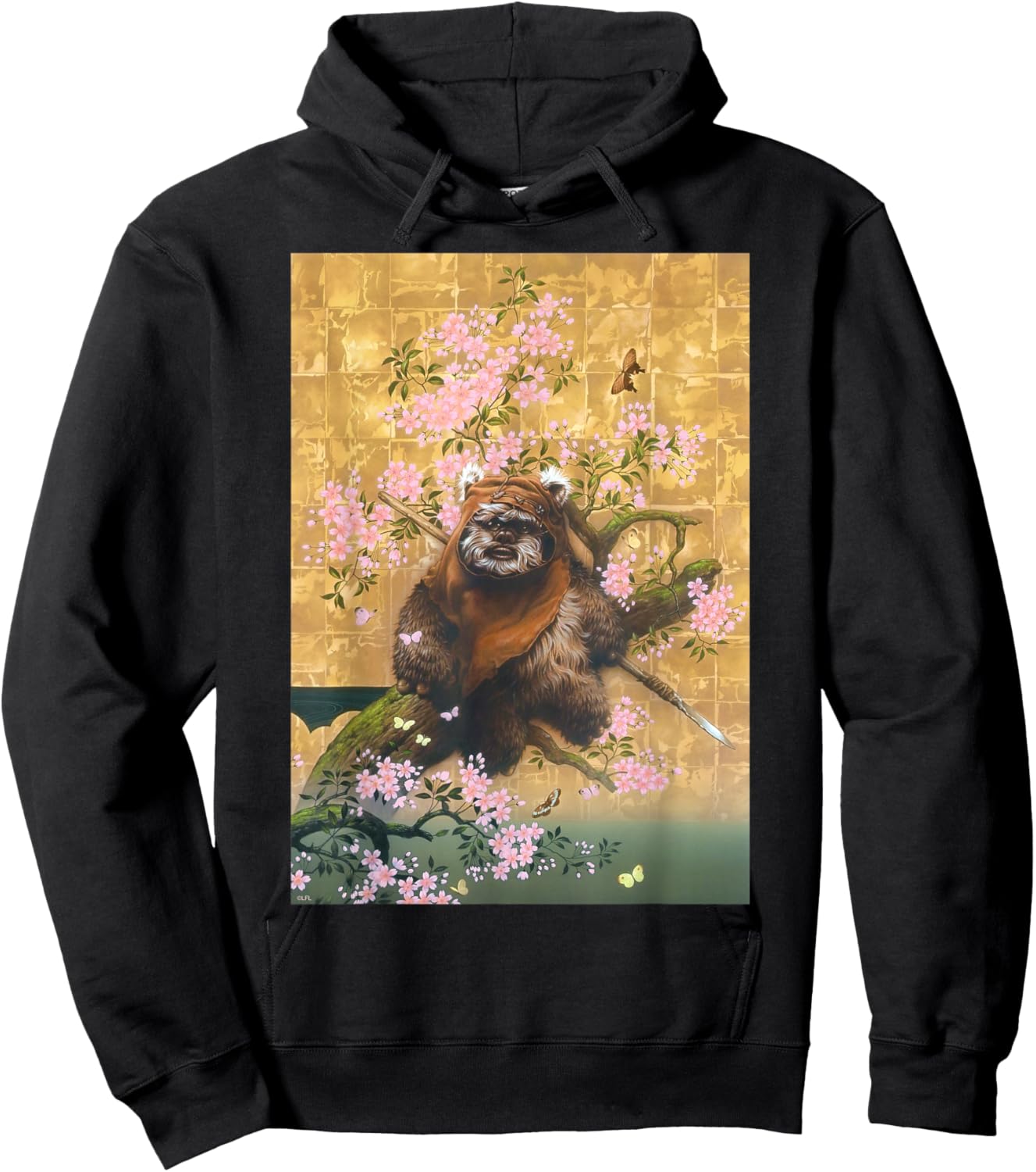 Star Wars Wicket the Ewok Spring Cherry Blossoms Sakura Art Hoodie - Hoodie | Black