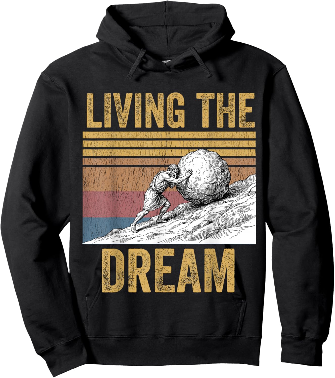 Sisyphus Living The Dream Ancient Greek Mythology Graphic Hoodie - Hoodie | Black