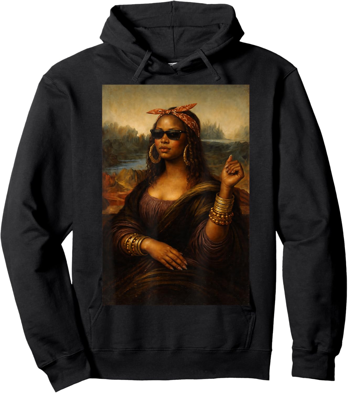Black History Month African American Woman Black Mona Lisa Hoodie - Hoodie | Black
