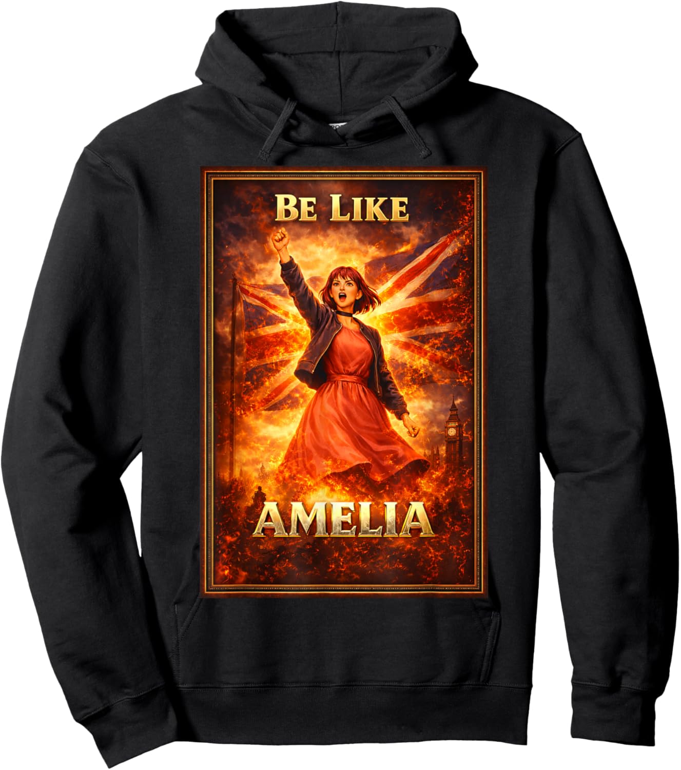 Be Like Amelia Vintage Union Jack British UK England Hoodie - Hoodie | Black