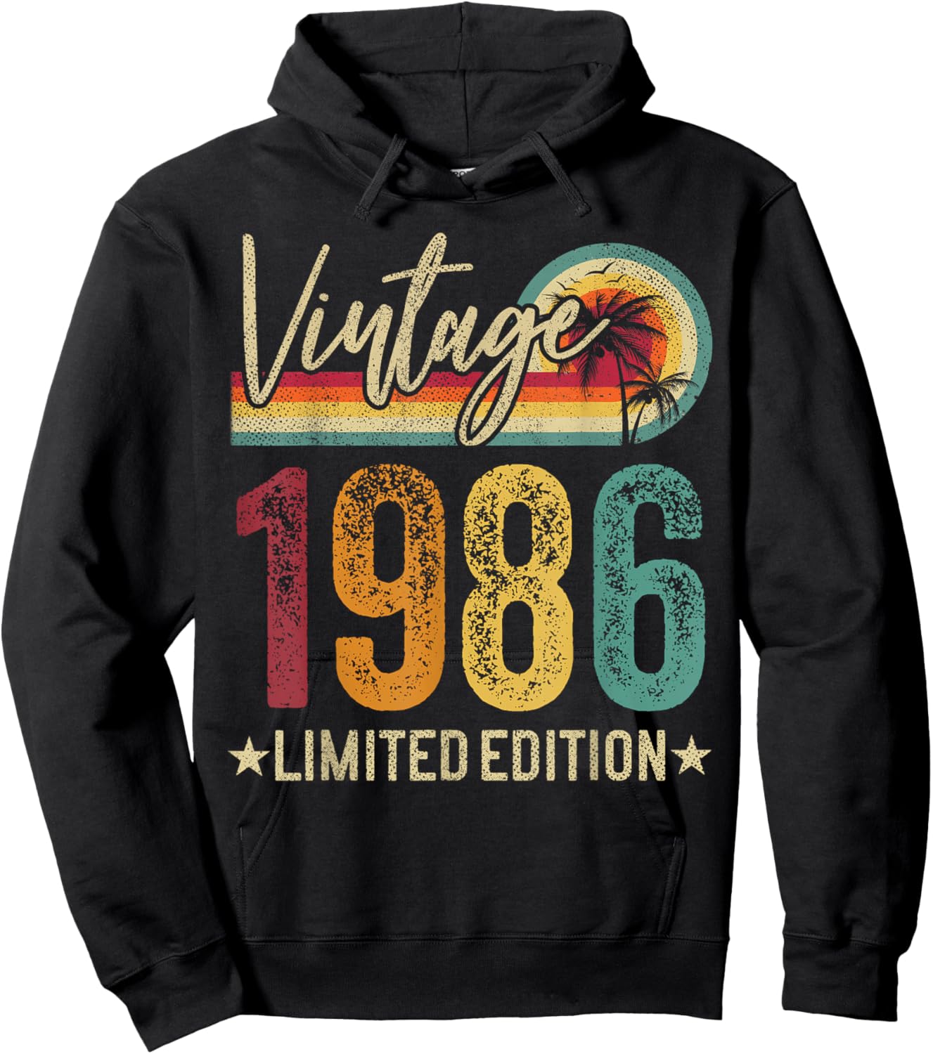 1986 40th Birthday 40 Years Old Retro Men Women - Vintage Hoodie - Hoodie | Black