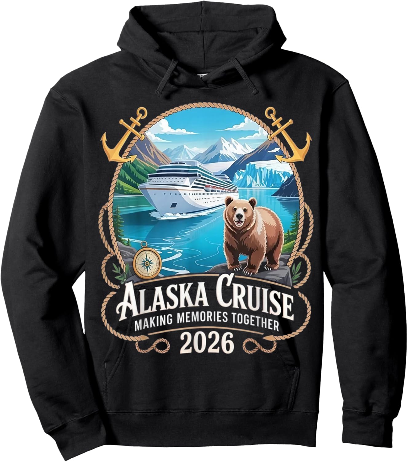 Matching Family Friends and Group Alaska Cruise 2026 Hoodie - Hoodie | Black