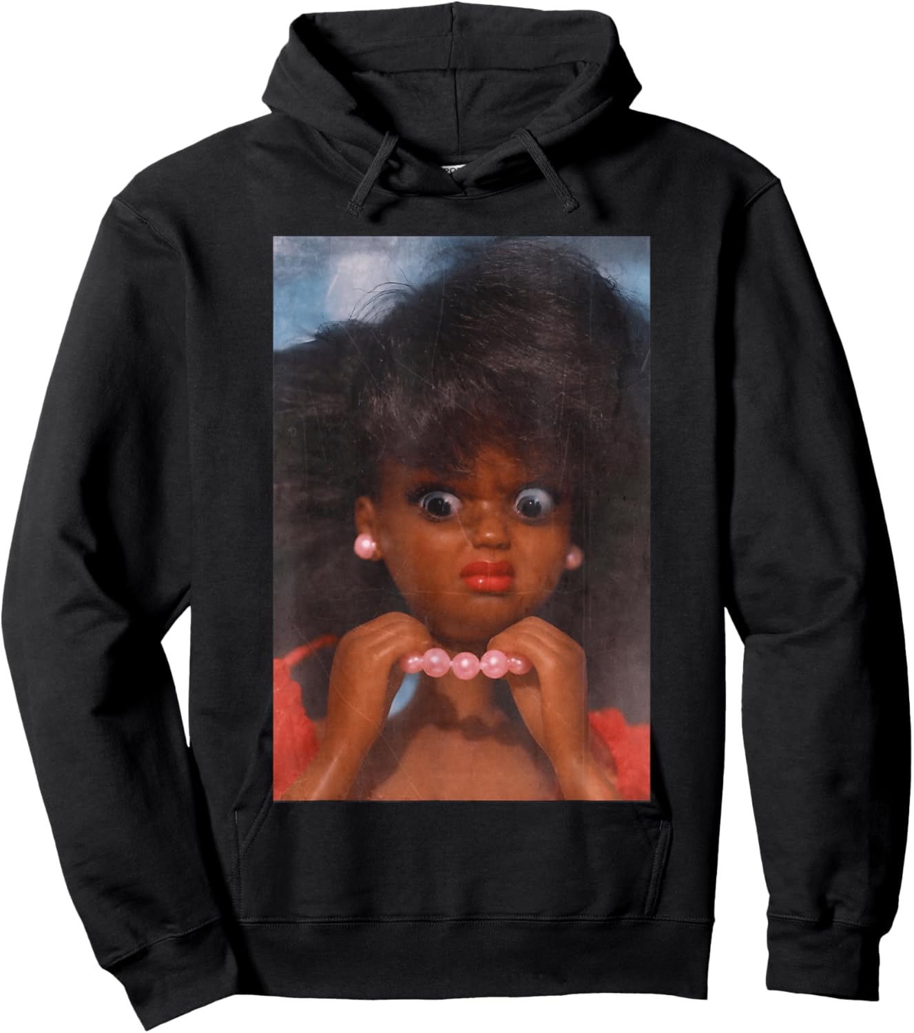 Black Disgusted Doll face Meme Funny Disgusting Joke Hoodie - Hoodie | Black