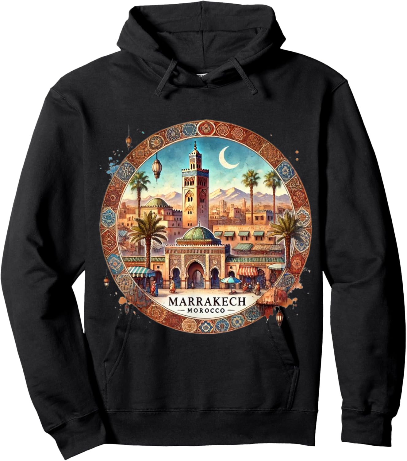 Marrakech Morocco Mediterranean Hoodie - Hoodie | Black