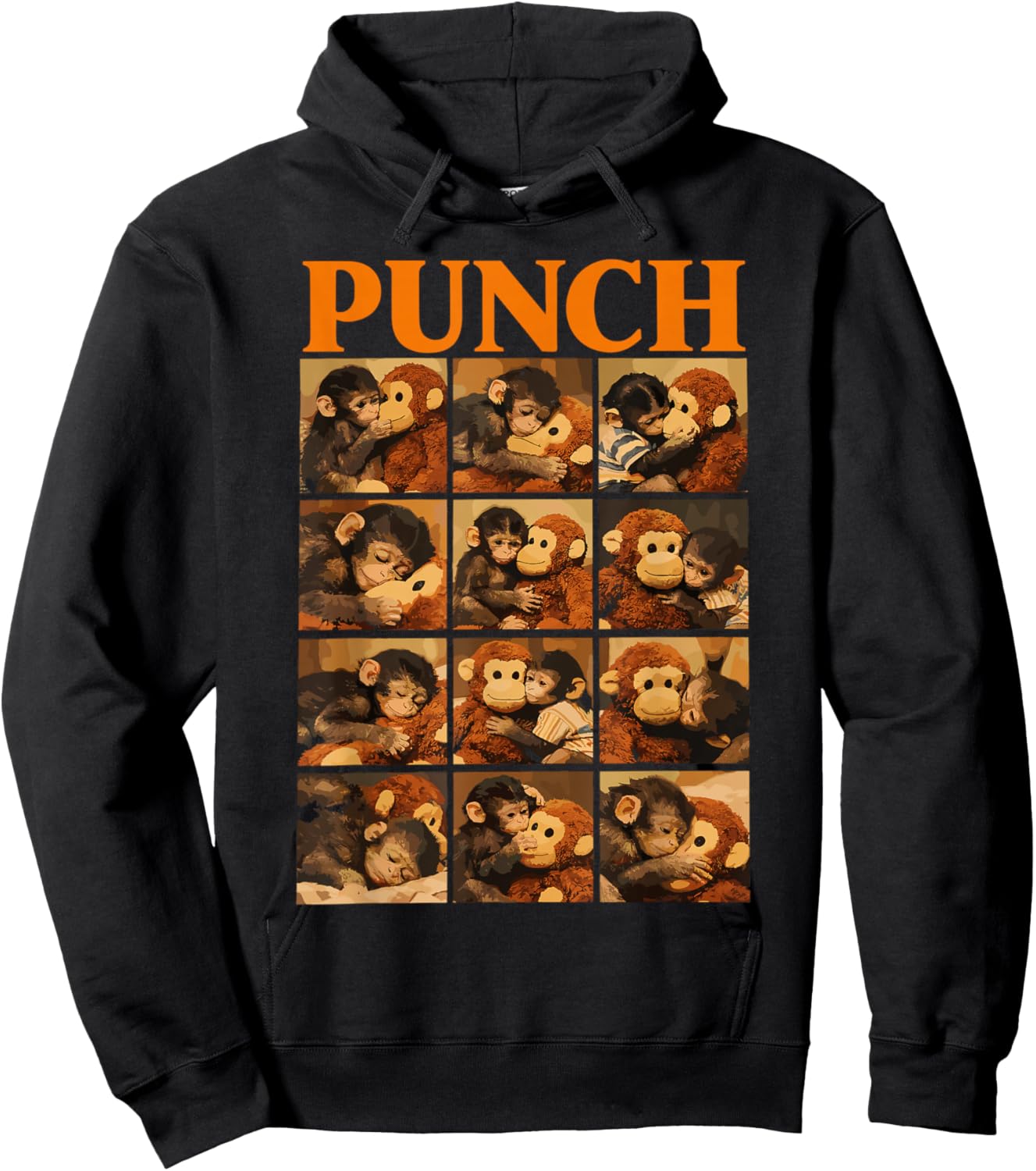 Cute Monkey Punch Hoodie - Hoodie | Black