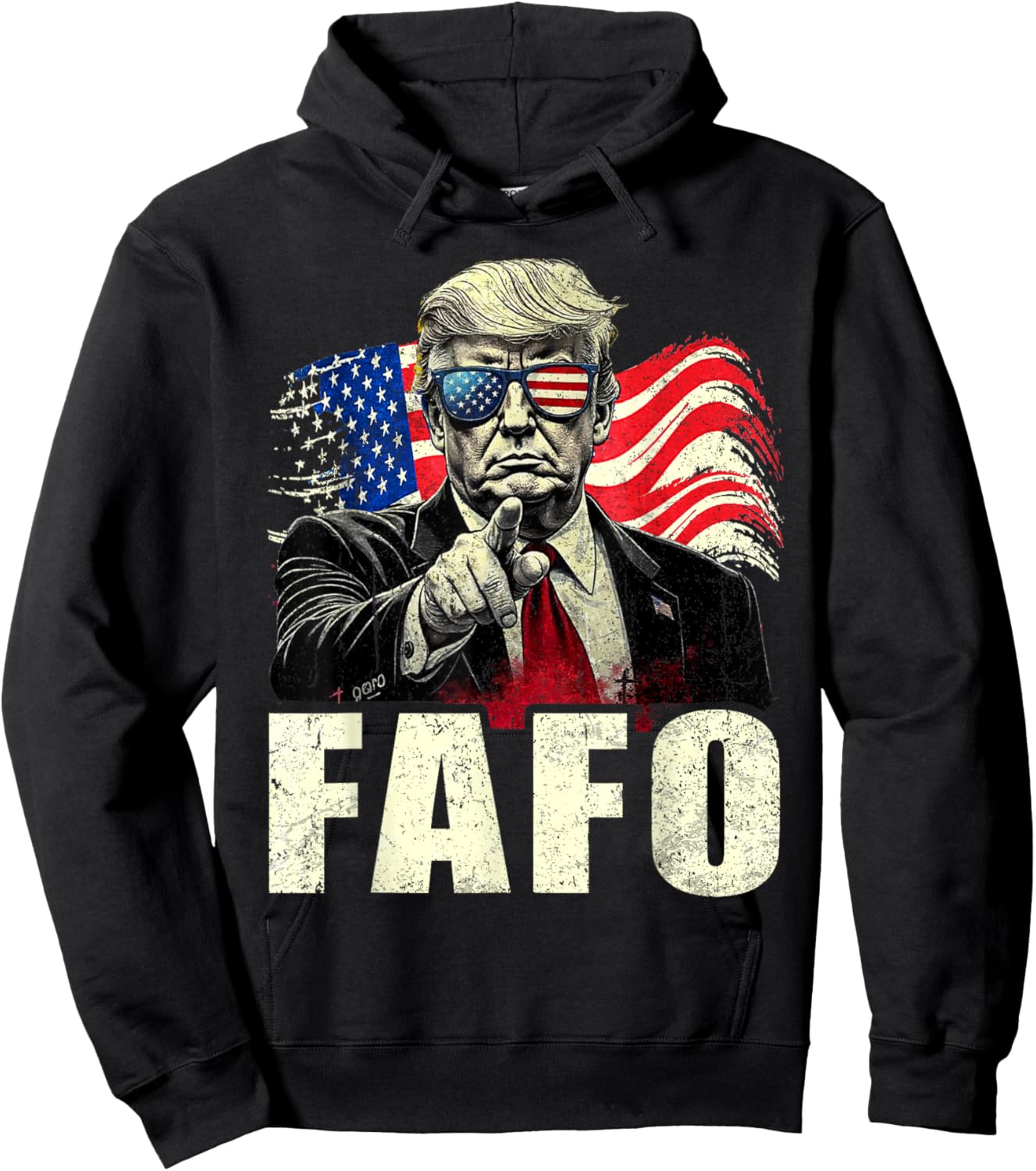 Funny Fafo Trump Fafo American USA Hoodie - Hoodie | Black