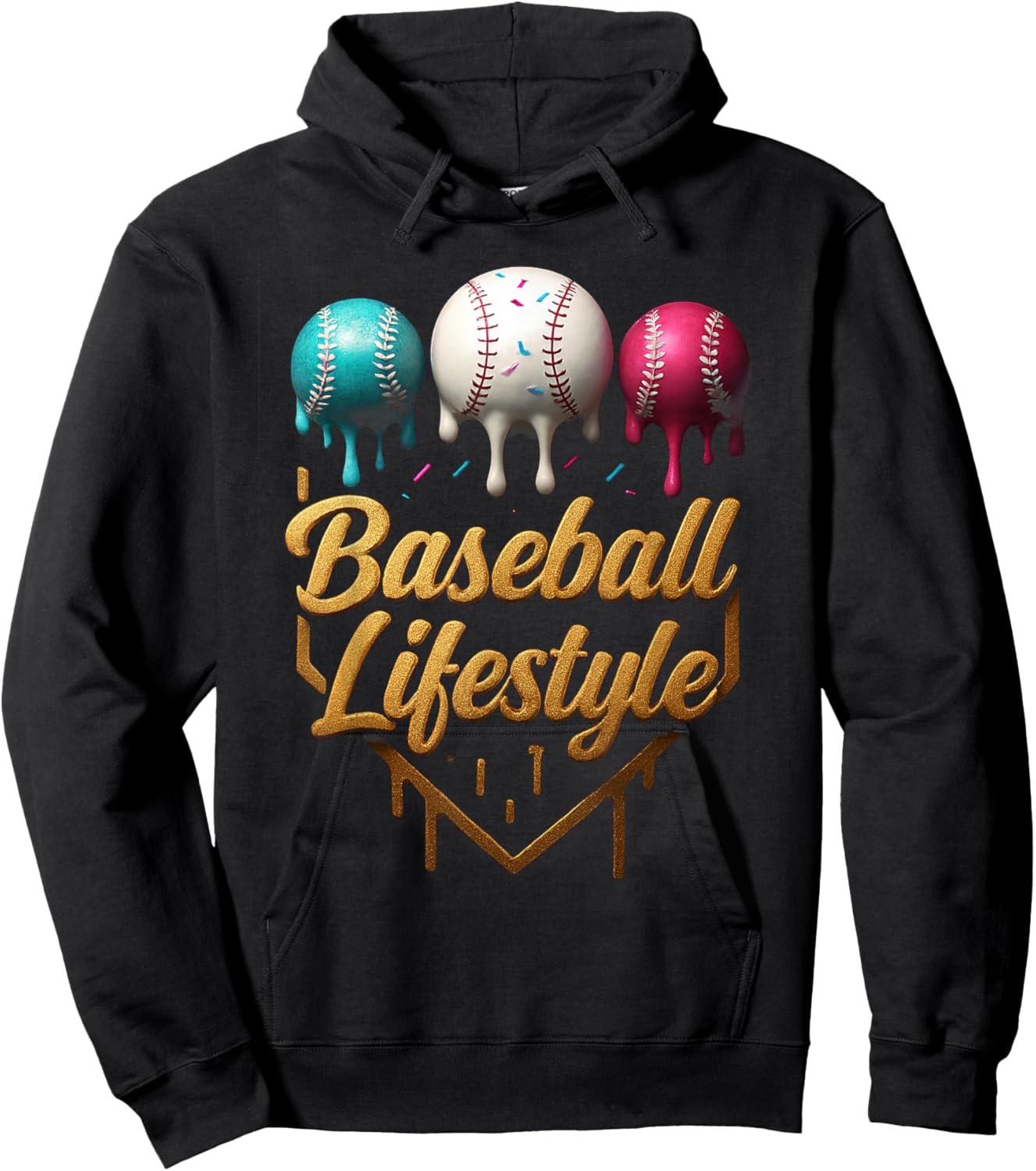 Baseball Lifestyle drip Hoodie - Hoodie | Black