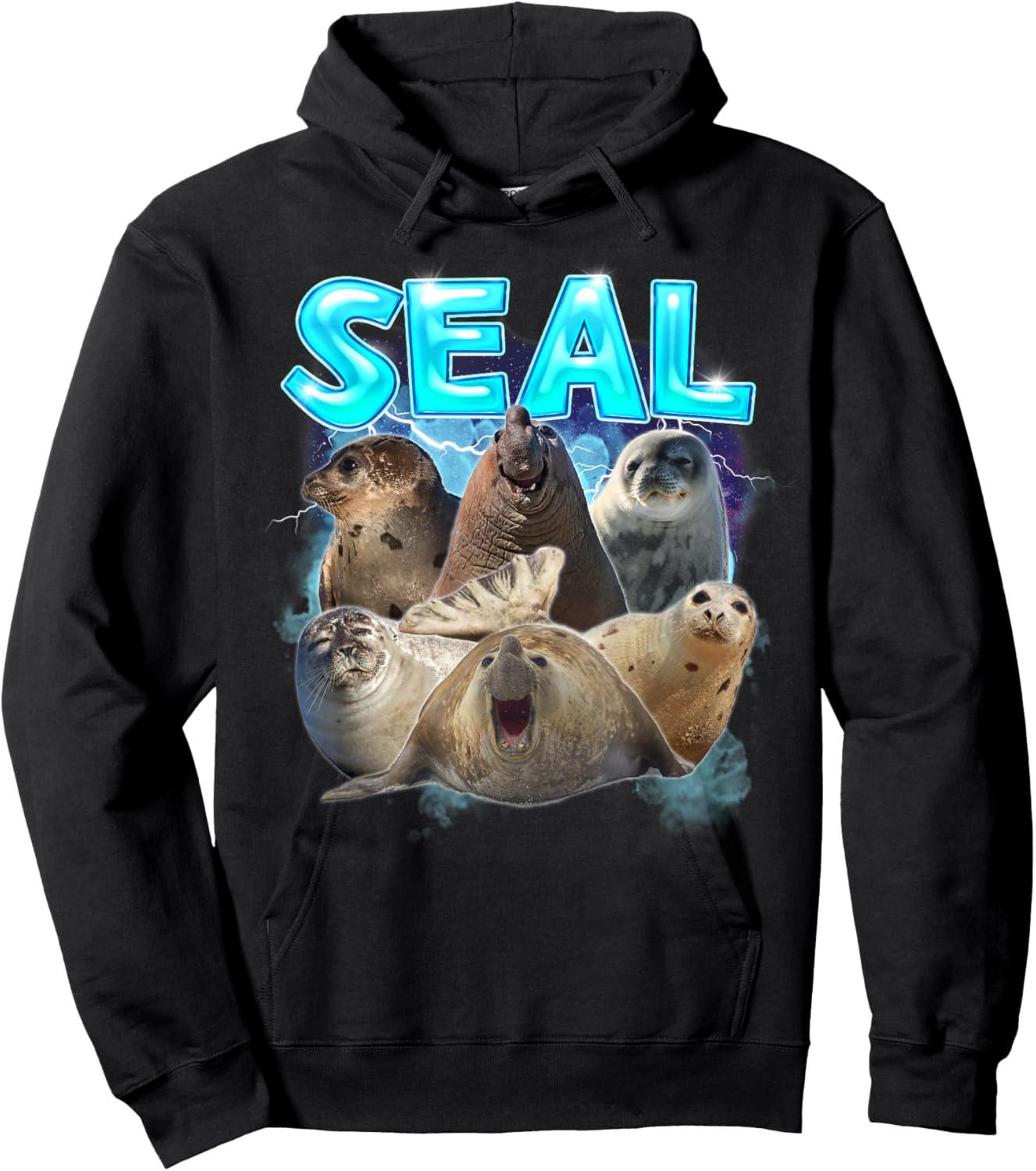 Seal Meme Lover Funny Animal Lover Sea Lion Humor Hilarious Hoodie - Hoodie | Black