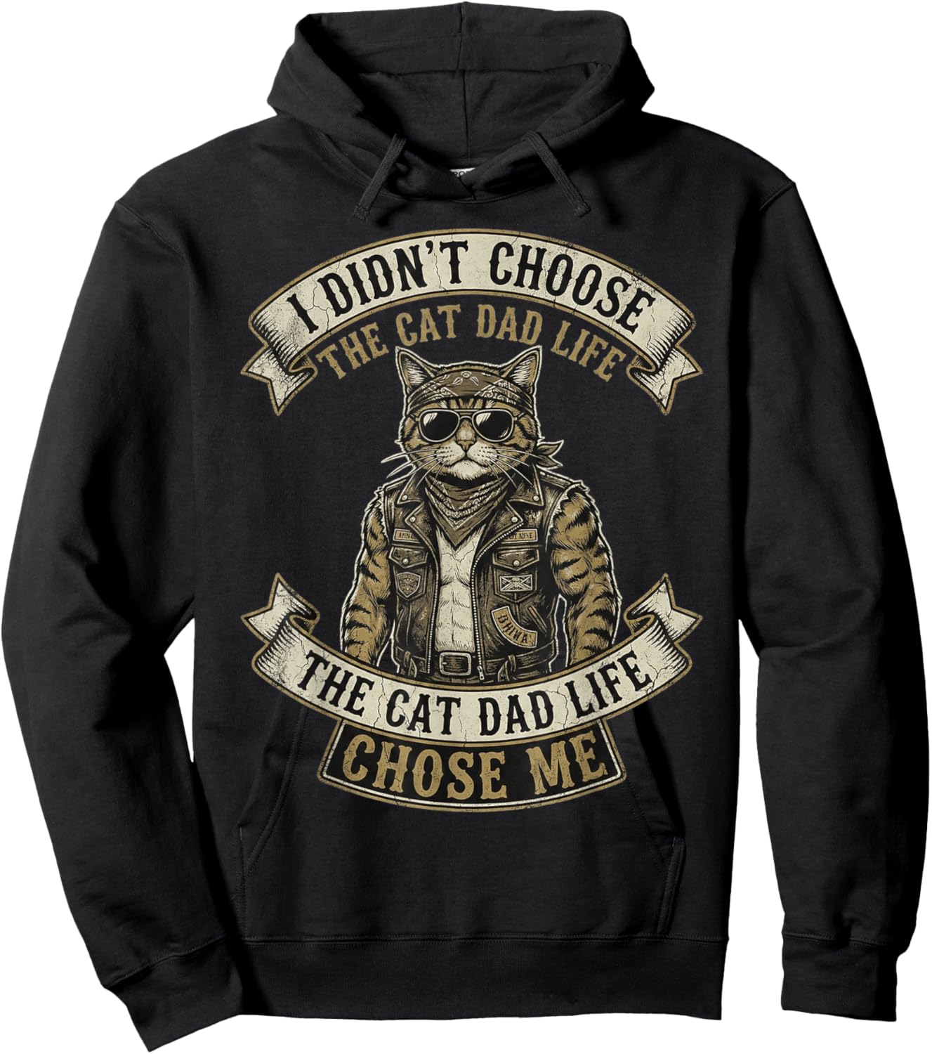 I Didn't Choose The Cat Dad Life The Cat Life Chose Me Hoodie - Hoodie | Black