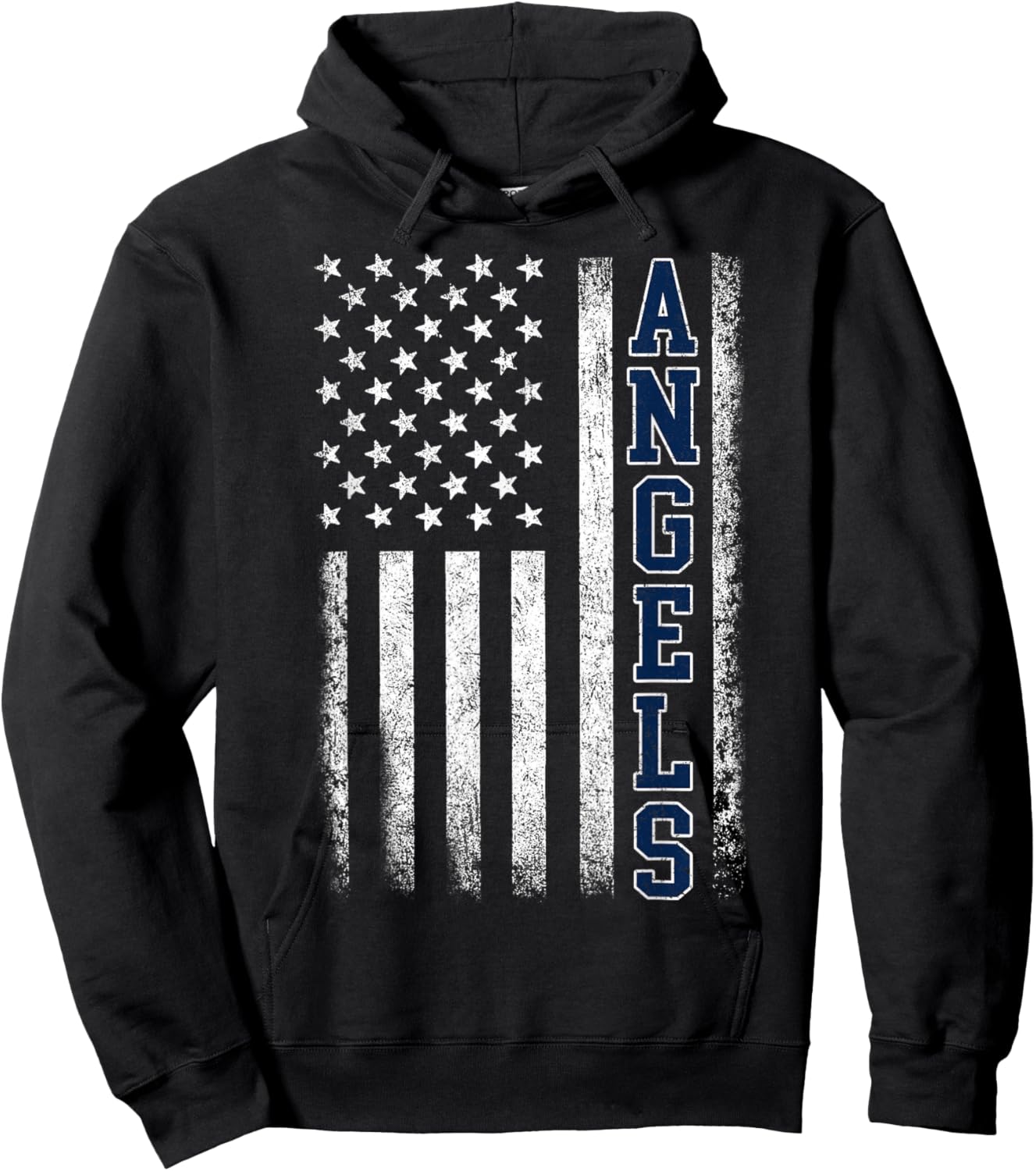 Angels Vintage US Flag Men Women Kid Hoodie - Hoodie | Black
