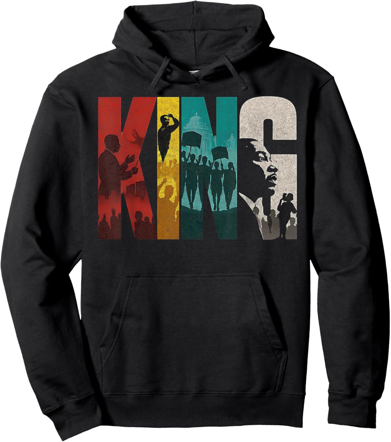 Retro Martin Luther King Jr Day I Have a Dream MLK Bold Hoodie - Hoodie | Black