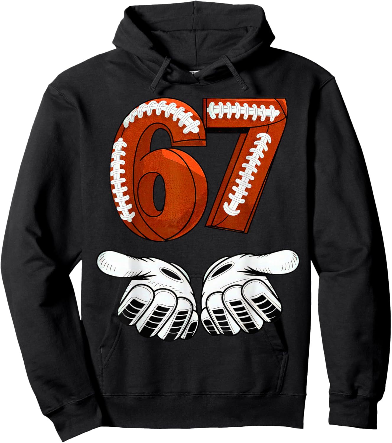 Football 67 Six Seven Gen Alpha Meme Hoodie - Hoodie | Black