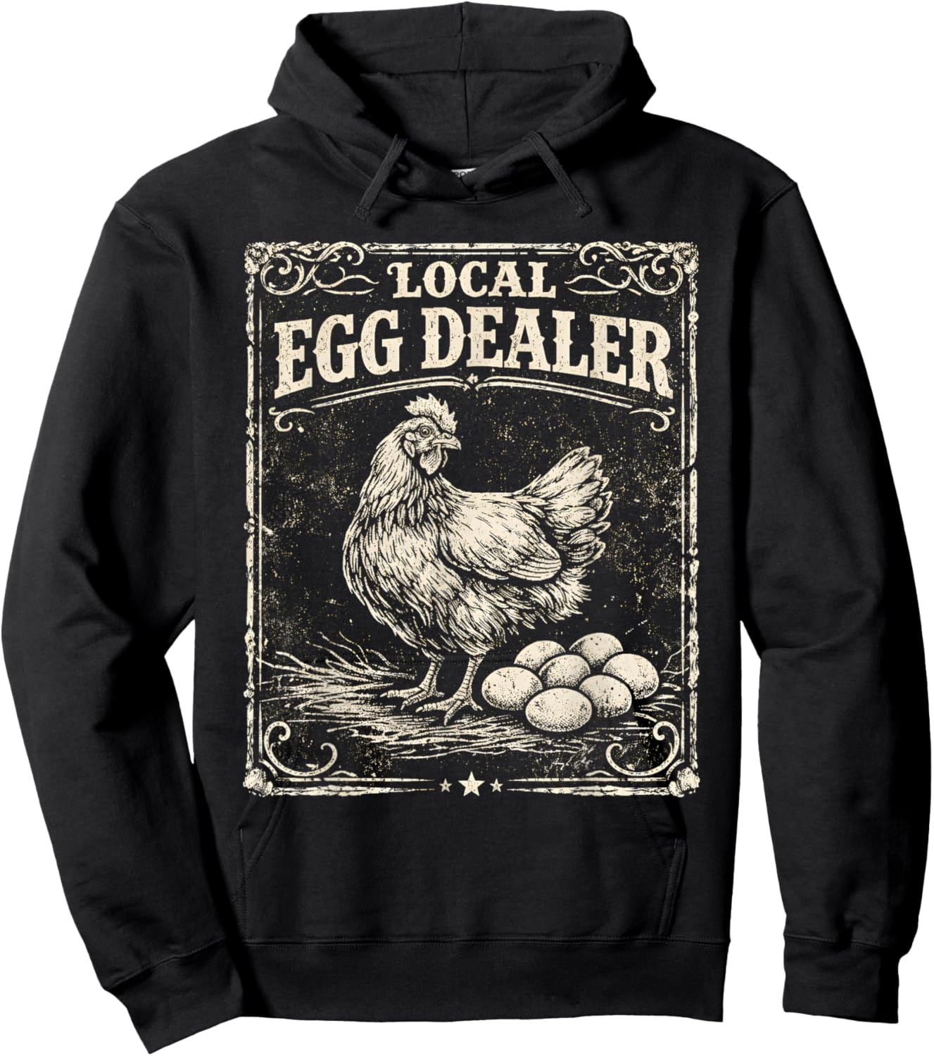 Local Egg Dealer Funny Chicken Farm Vintage Easter Hoodie - Hoodie | Black