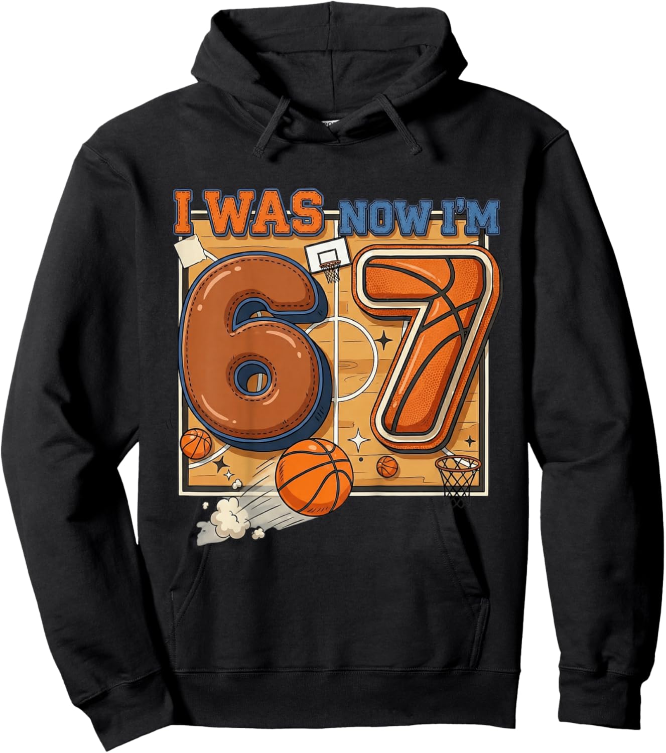 I was 6 Now Im 7 Basketball 7th Birthday Boy MVP Kids Hoodie - Hoodie | Black