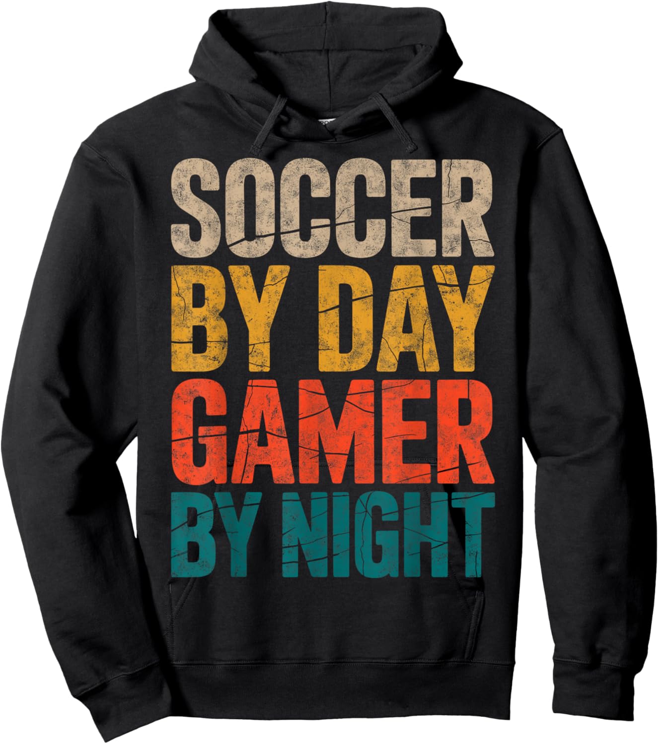 Soccer by Day Gamer by Night Video Game Soccer Player Fan Hoodie - Hoodie | Black