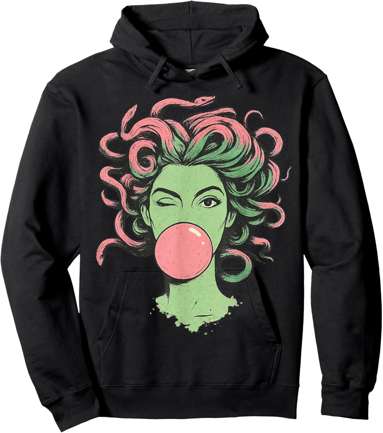 Medusa Bubblegum Mythological Snake Hair Goddess Feminist Hoodie - Hoodie | Black