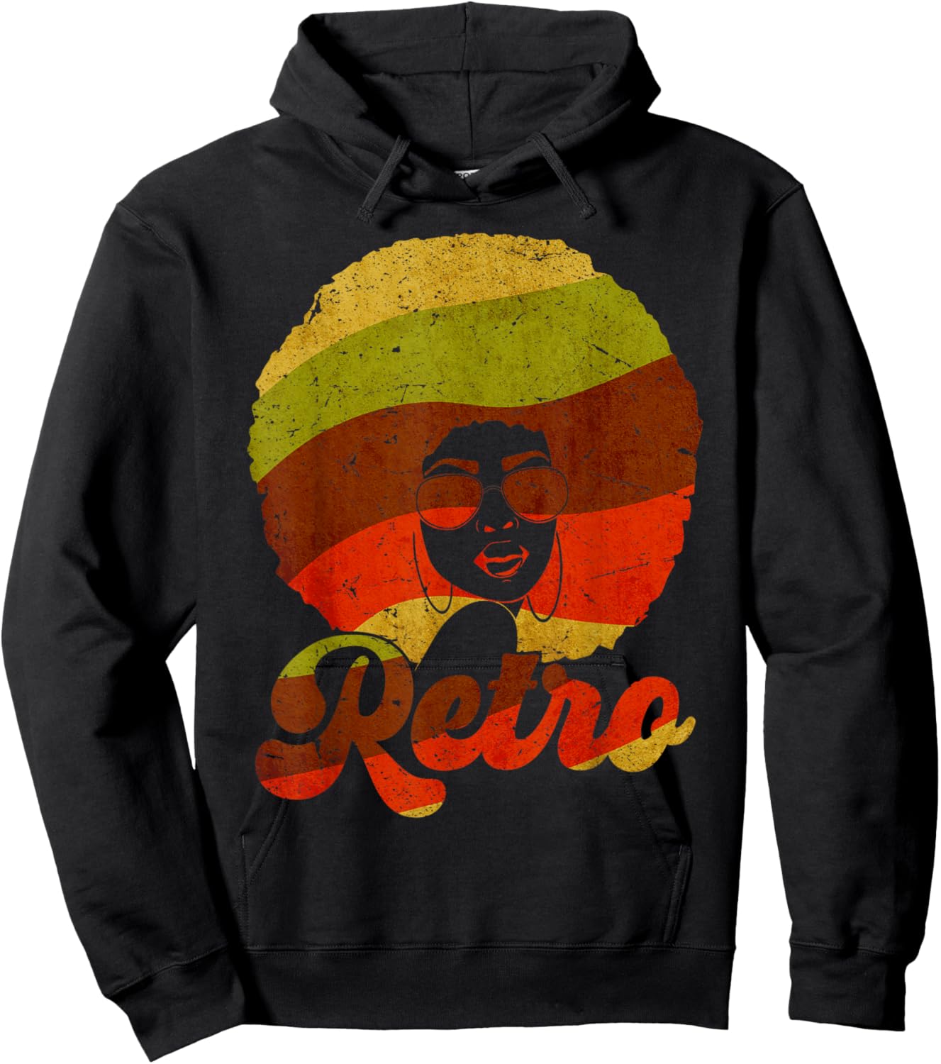 Retro 70s 80s Style Black History Month Afro Women Girls Hoodie - Hoodie | Black