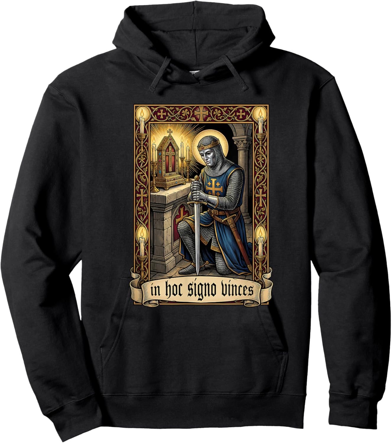 King Baldwin IV Jerusalem Cross Catholic Hoodie - Hoodie | Black