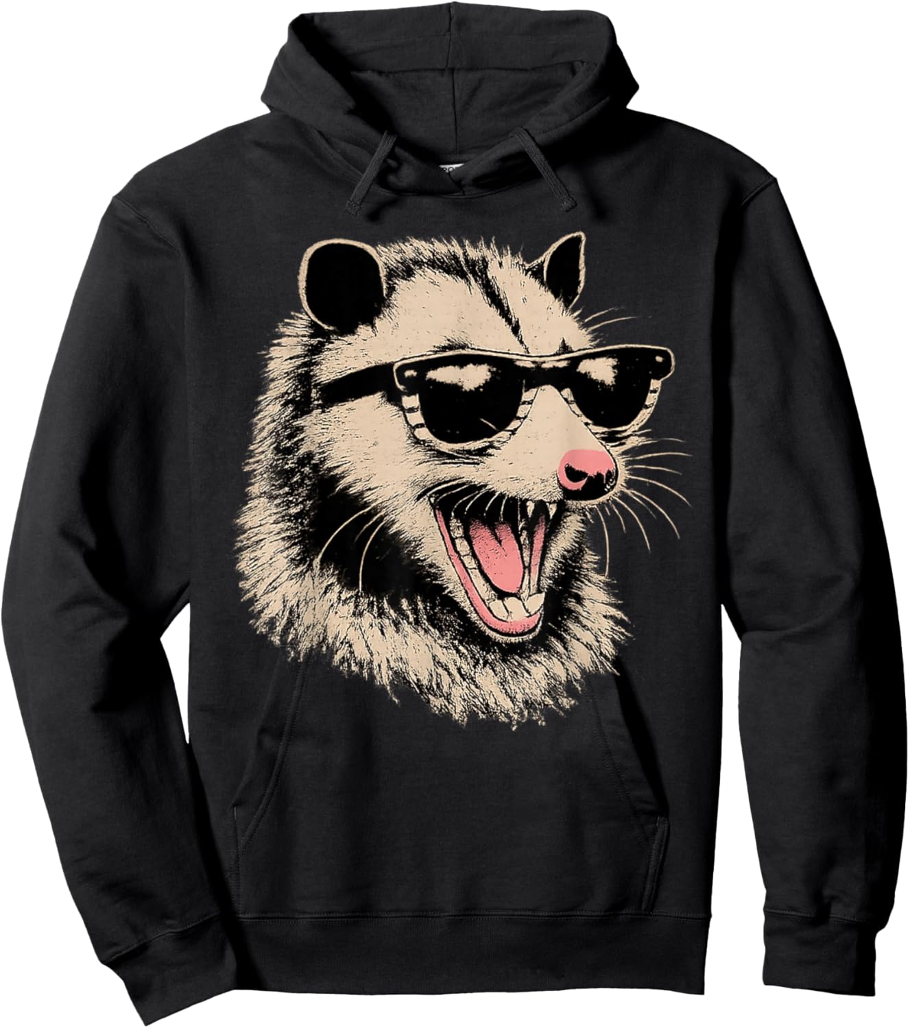 Funny Opossum Sunglasses Possum Lover Meme Hoodie - Hoodie | Black
