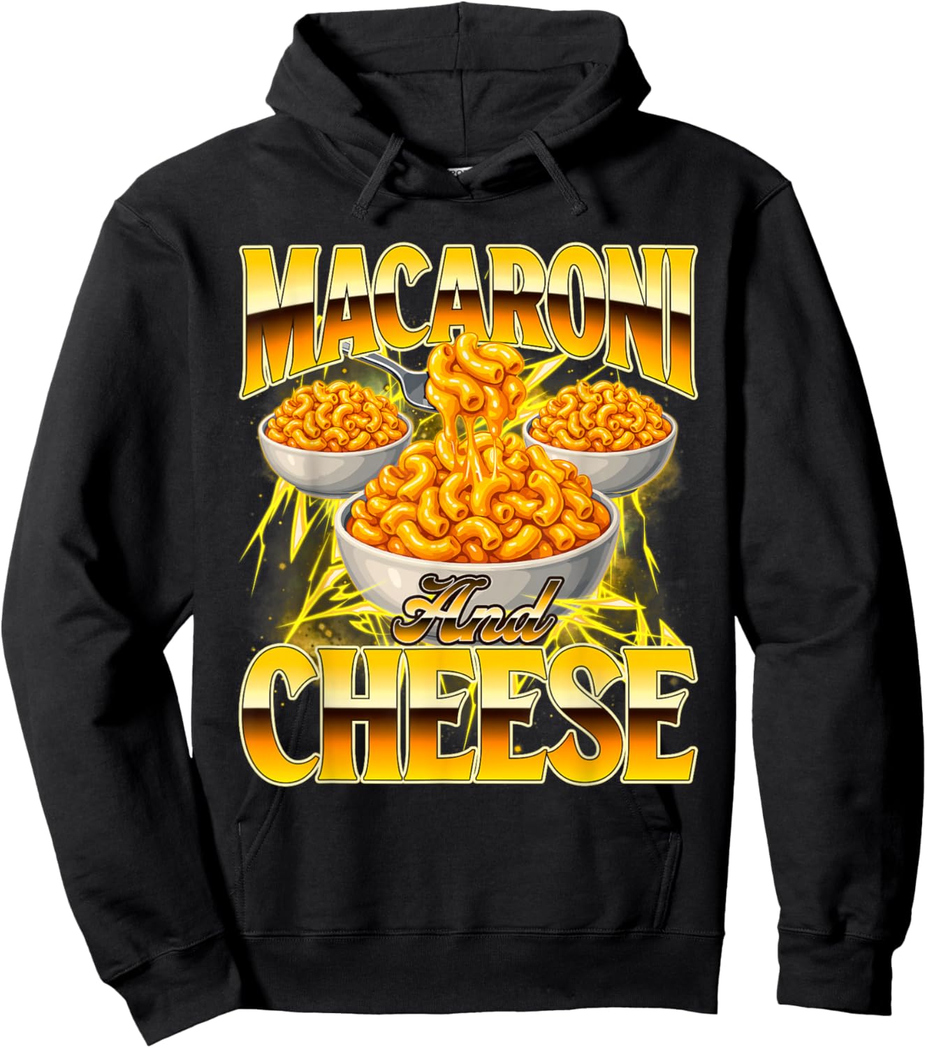 Macaroni and Cheese - Mac & Cheese Macaroni Noodle Lover Hoodie - Hoodie | Black