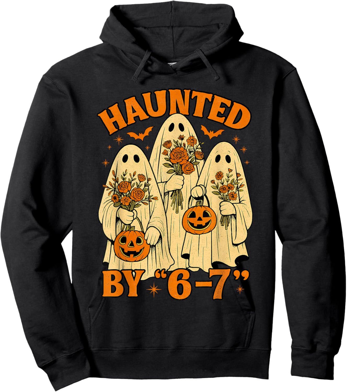 67 Meme Trendy Ghost Halloween Funny Six Seven Gen Alpha Z Hoodie - Hoodie | Black