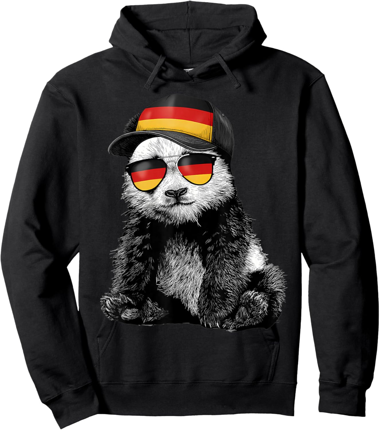 Deutschland Panda German Pride Germany Flag Hoodie - Hoodie | Black