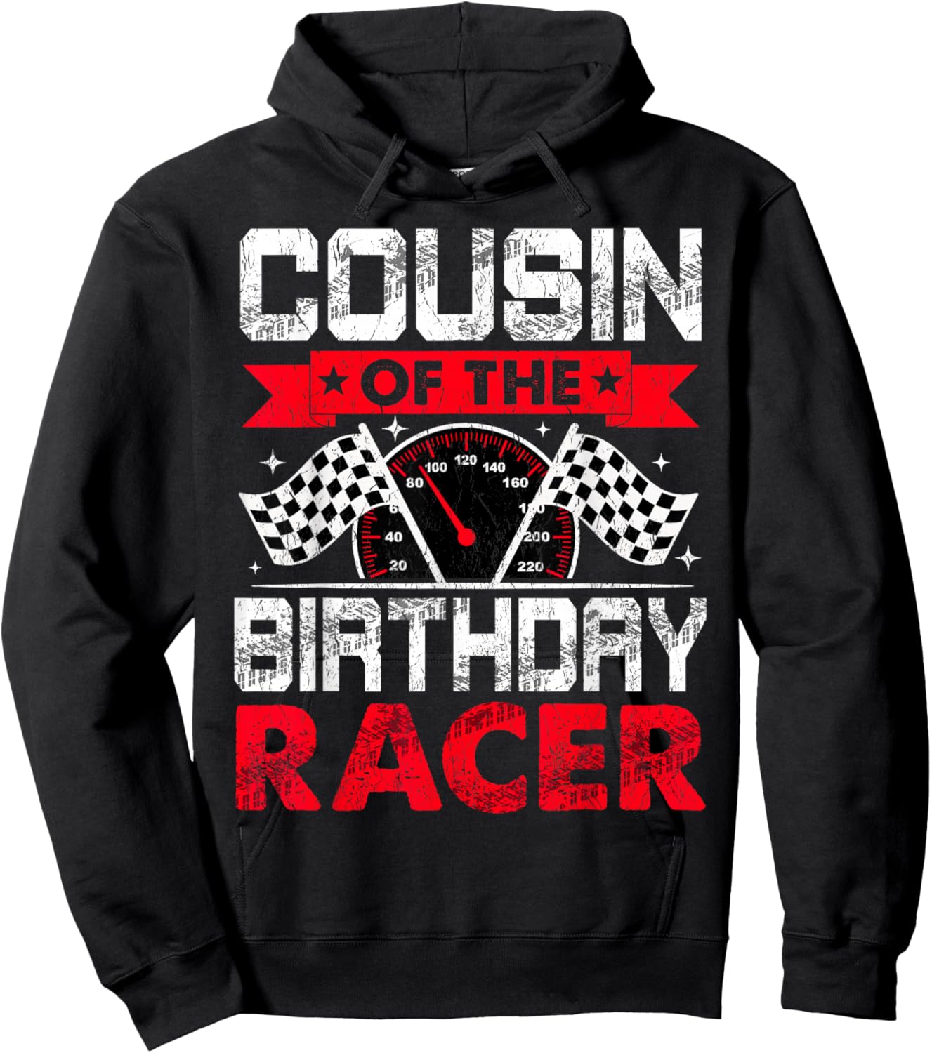 Cousin of The Birthday Racer Bday Racing Car Family Hoodie - Hoodie | Black