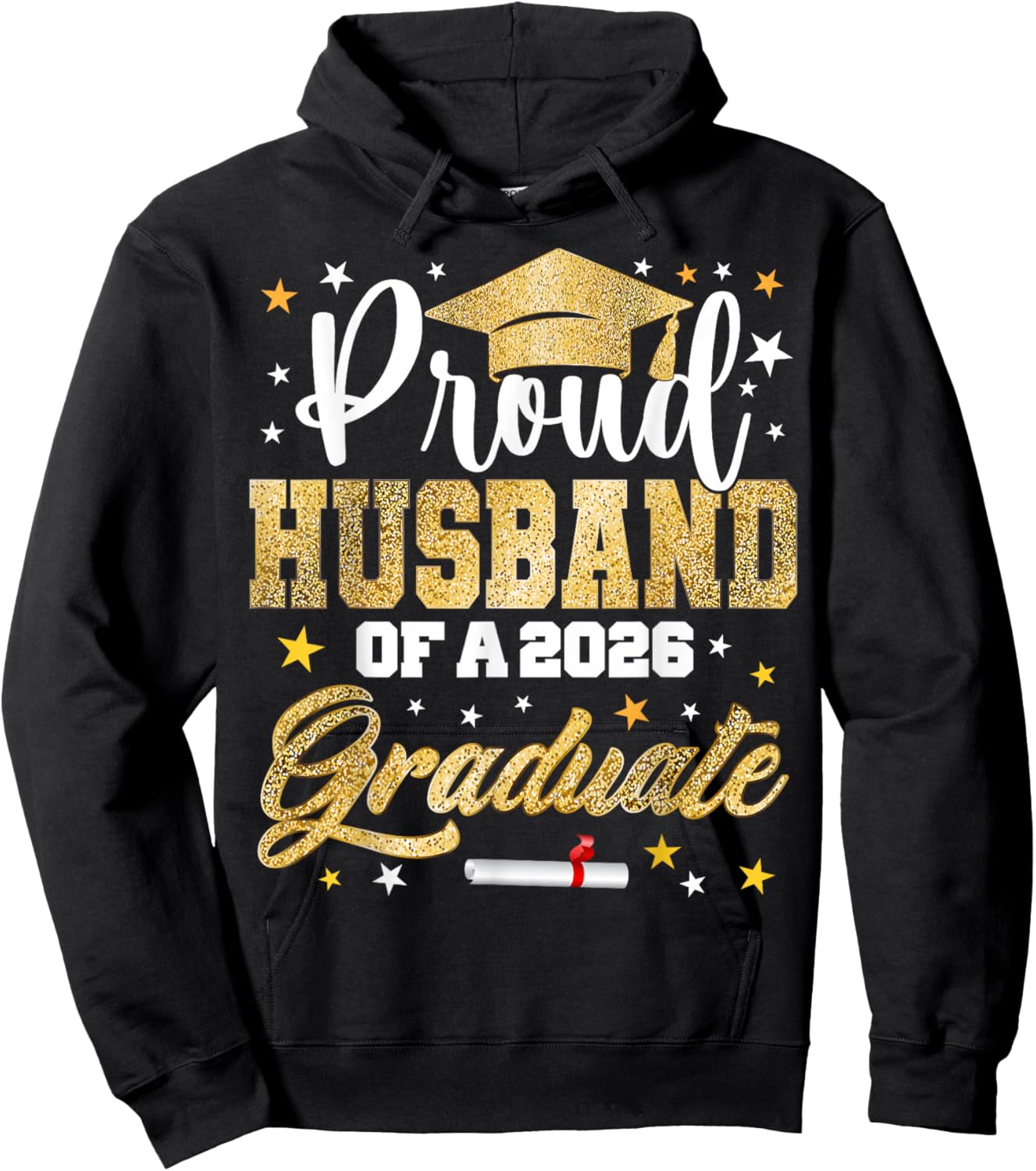 Proud Husband of 2026 Graduate Awesome Family College Hoodie - Hoodie | Black