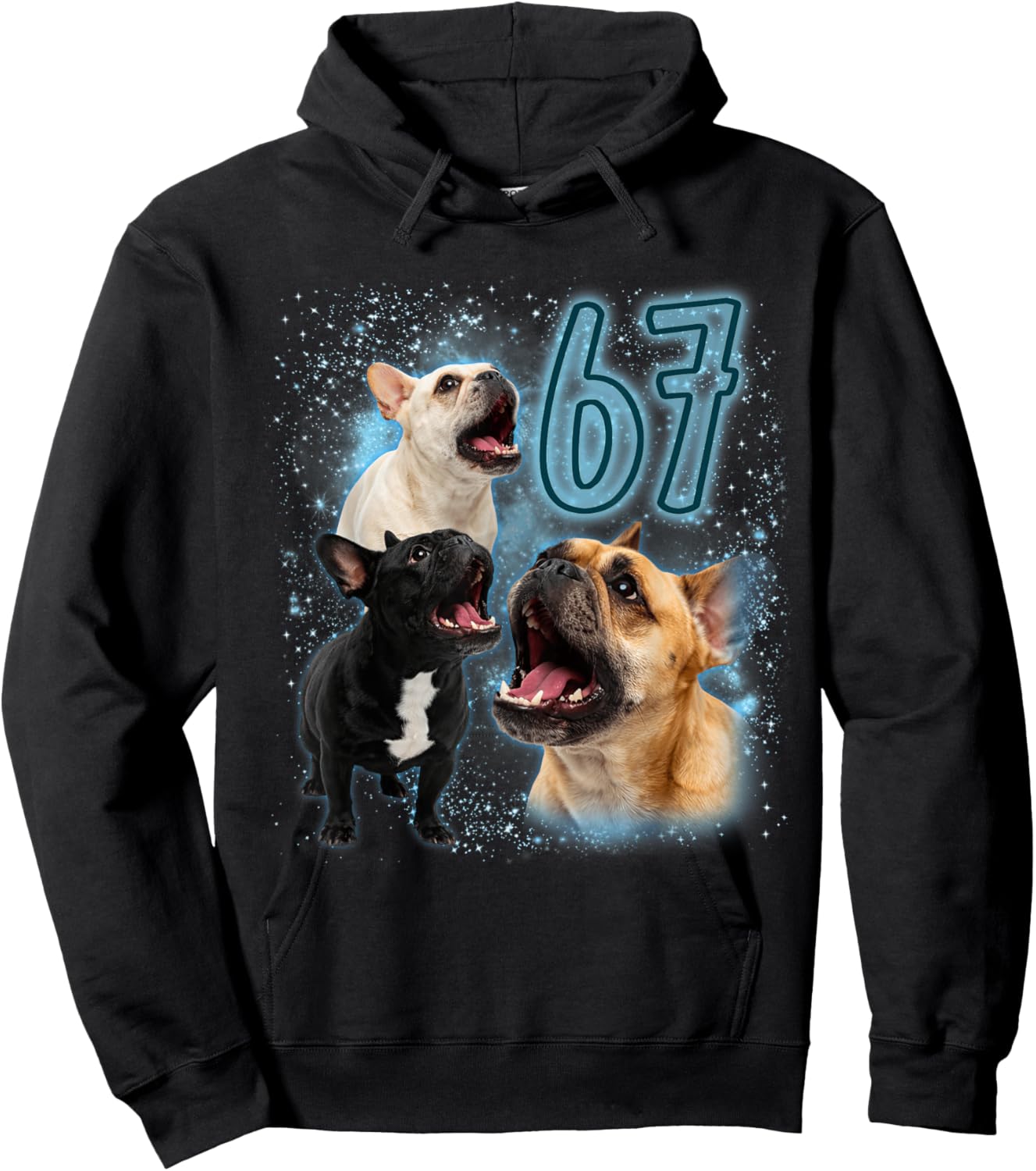 French Bulldog Lover 67 Meme Humor Sarcasm Frenchie Mom Hoodie - Hoodie | Black