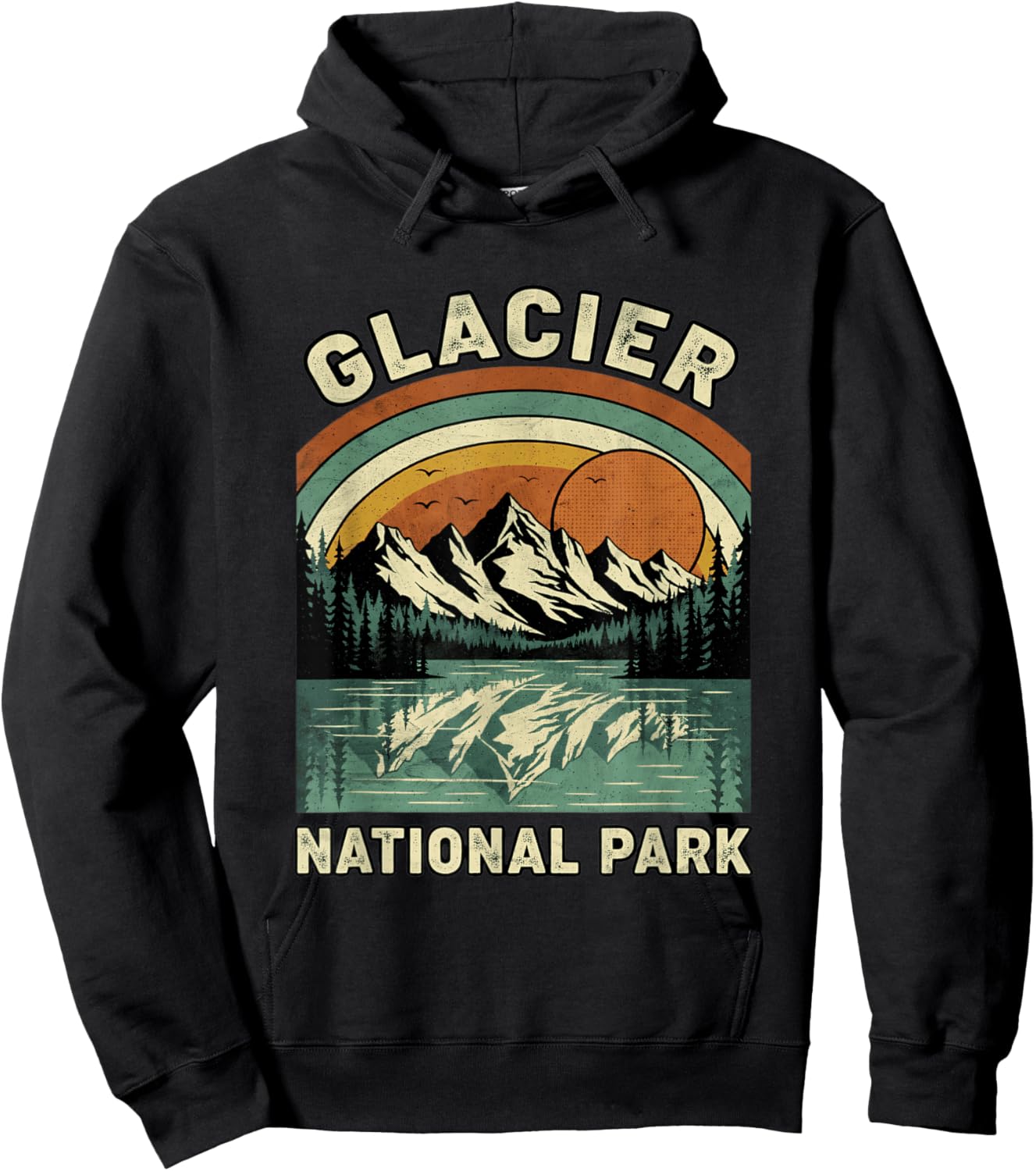 Glacier National Park Hiking Souvenir Adventure Outdoor Hoodie - Hoodie | Black