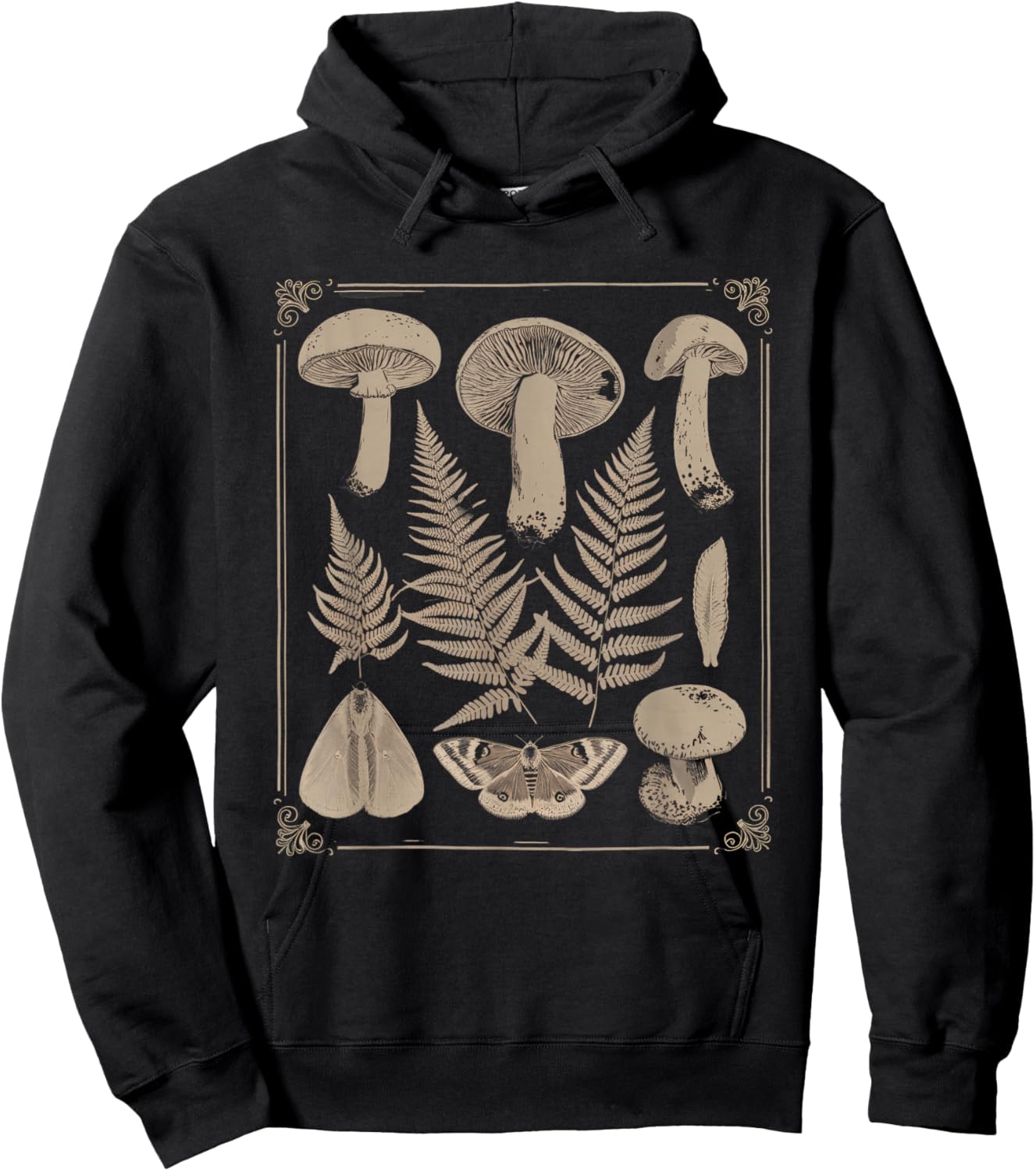 Fairycore Butterfly Grunge Therian Moth Floral Aesthetic Hoodie - Hoodie | Black