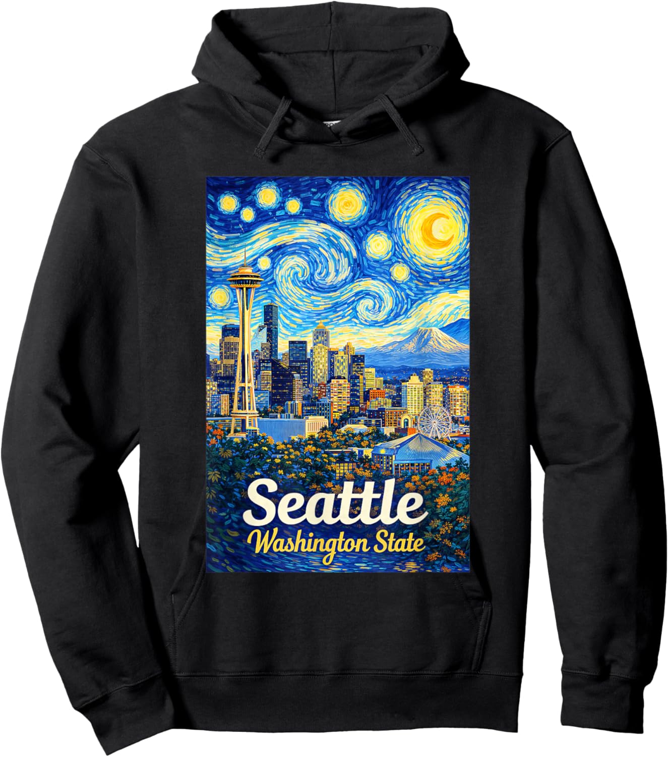 Seattle Washington Hoodie - Hoodie | Black