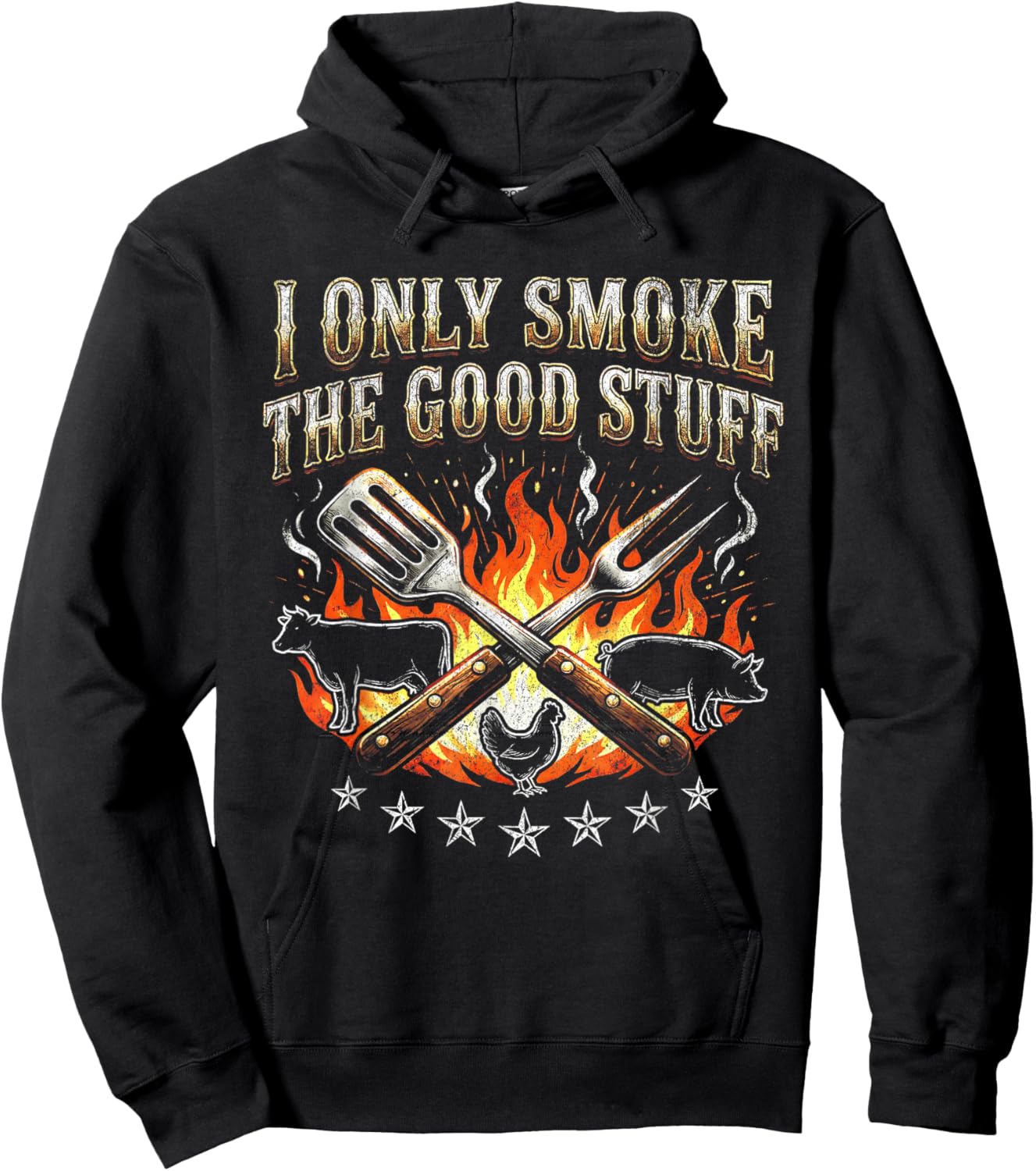 I Only Smoke Good Stuff - BBQ Lover Grilling Barbecue Hoodie - Hoodie | Black