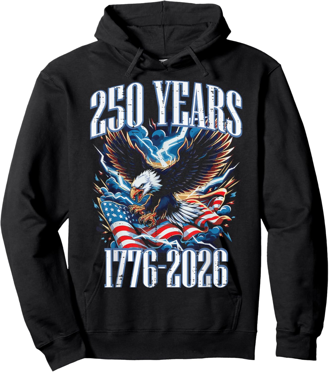 250 Years American 1776 2026 USA 250th Anniversary Men Women Hoodie - Hoodie | Black