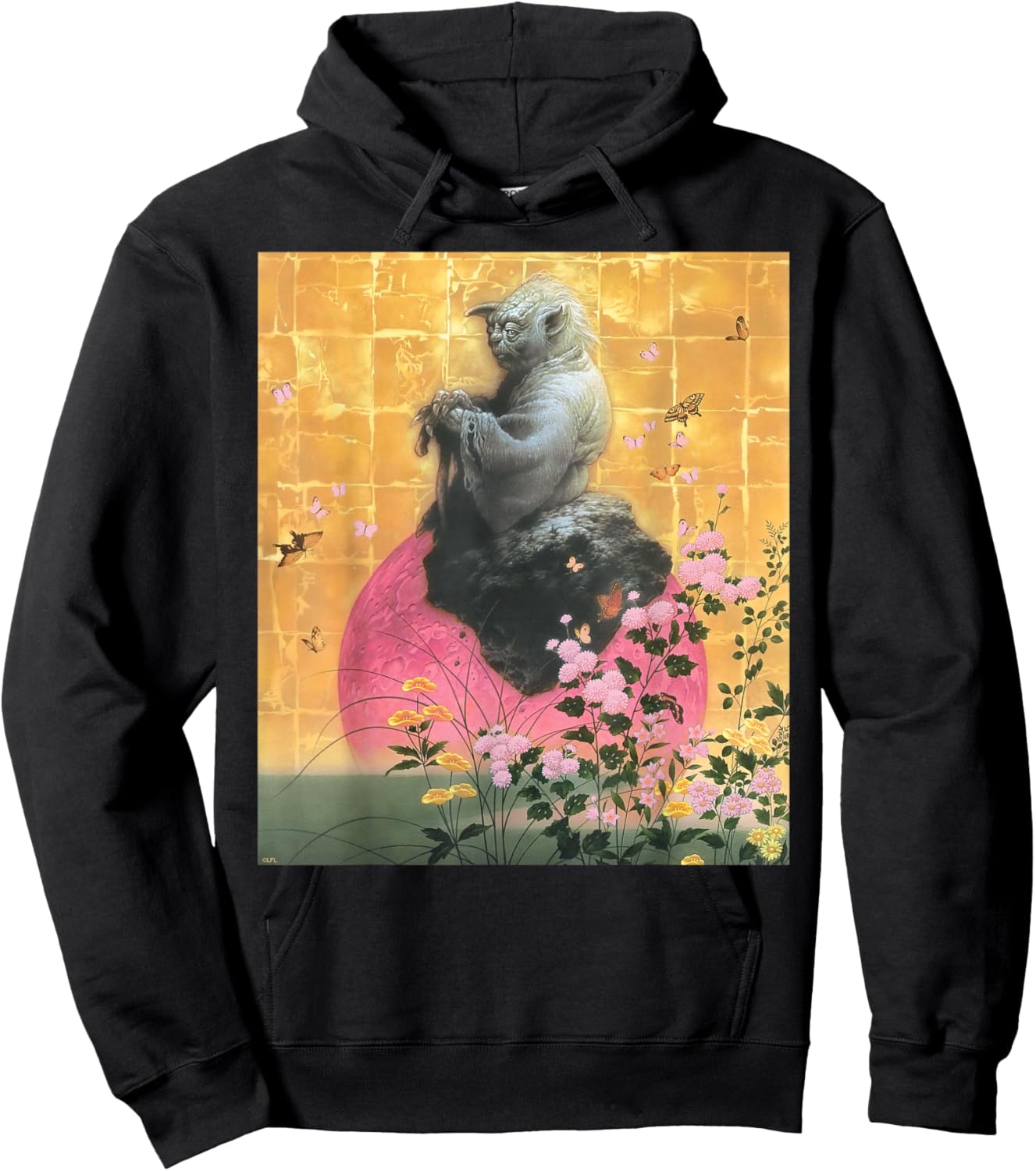 Star Wars Yoda Jedi Master Spring Cherry Blossoms Sakura Art Hoodie - Hoodie | Black