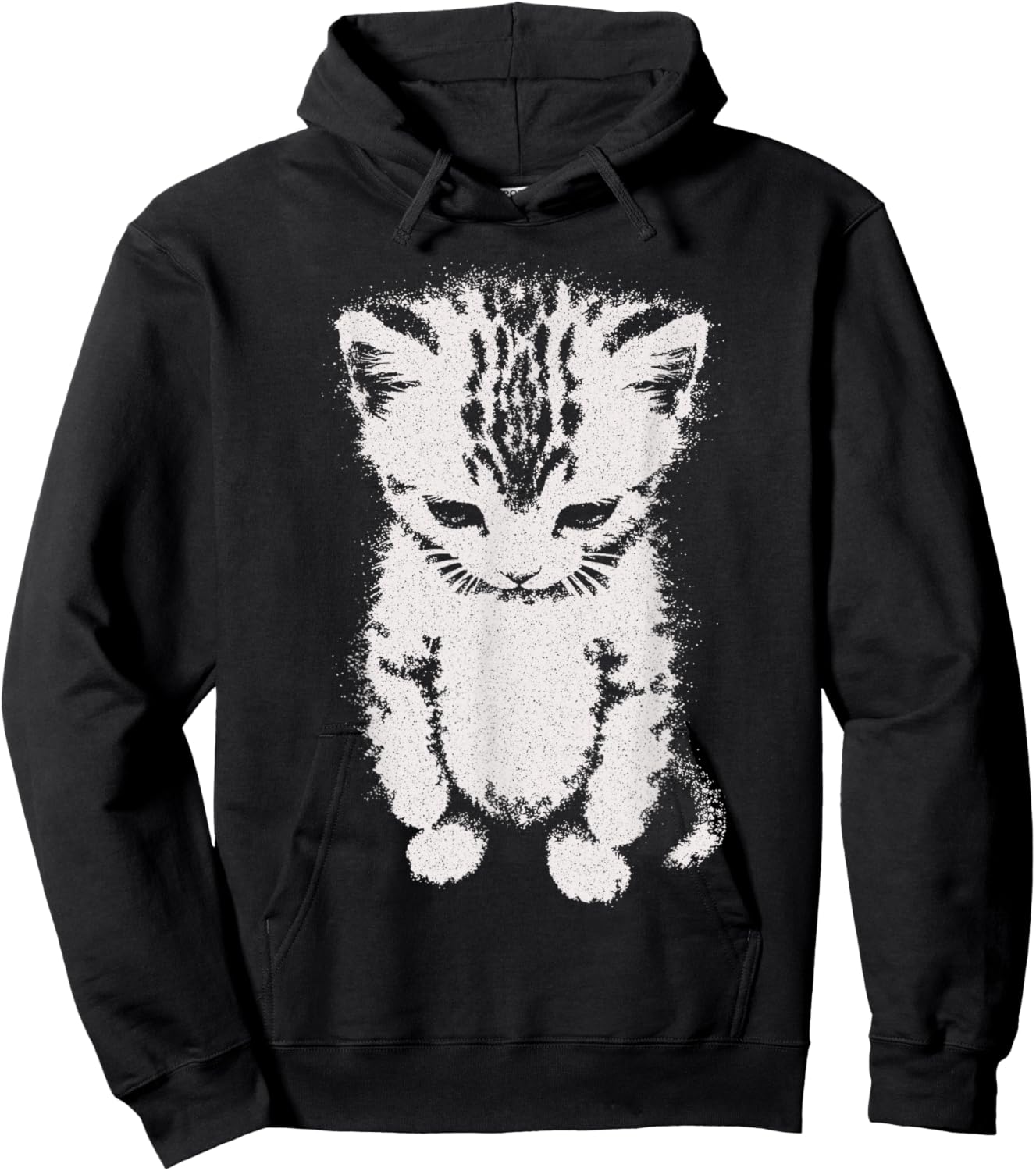 Sad Kitten Meme Standing Cat Funny Cat Meme Men Women Kids Hoodie - Hoodie | Black