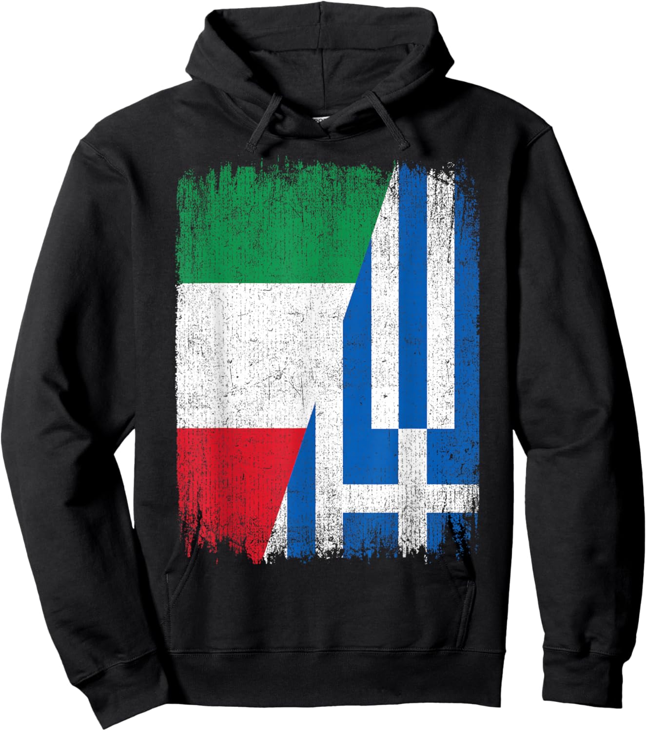 Half Italy Greece Flag Italian Greek Pride Roots Hoodie - Hoodie | Black