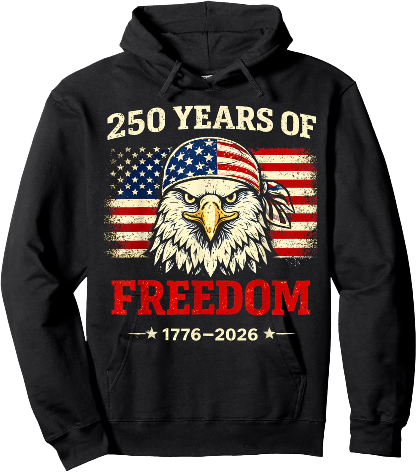 Men Women 250 Years American 1776 2026 250th USA Birthday Hoodie - Hoodie | Black