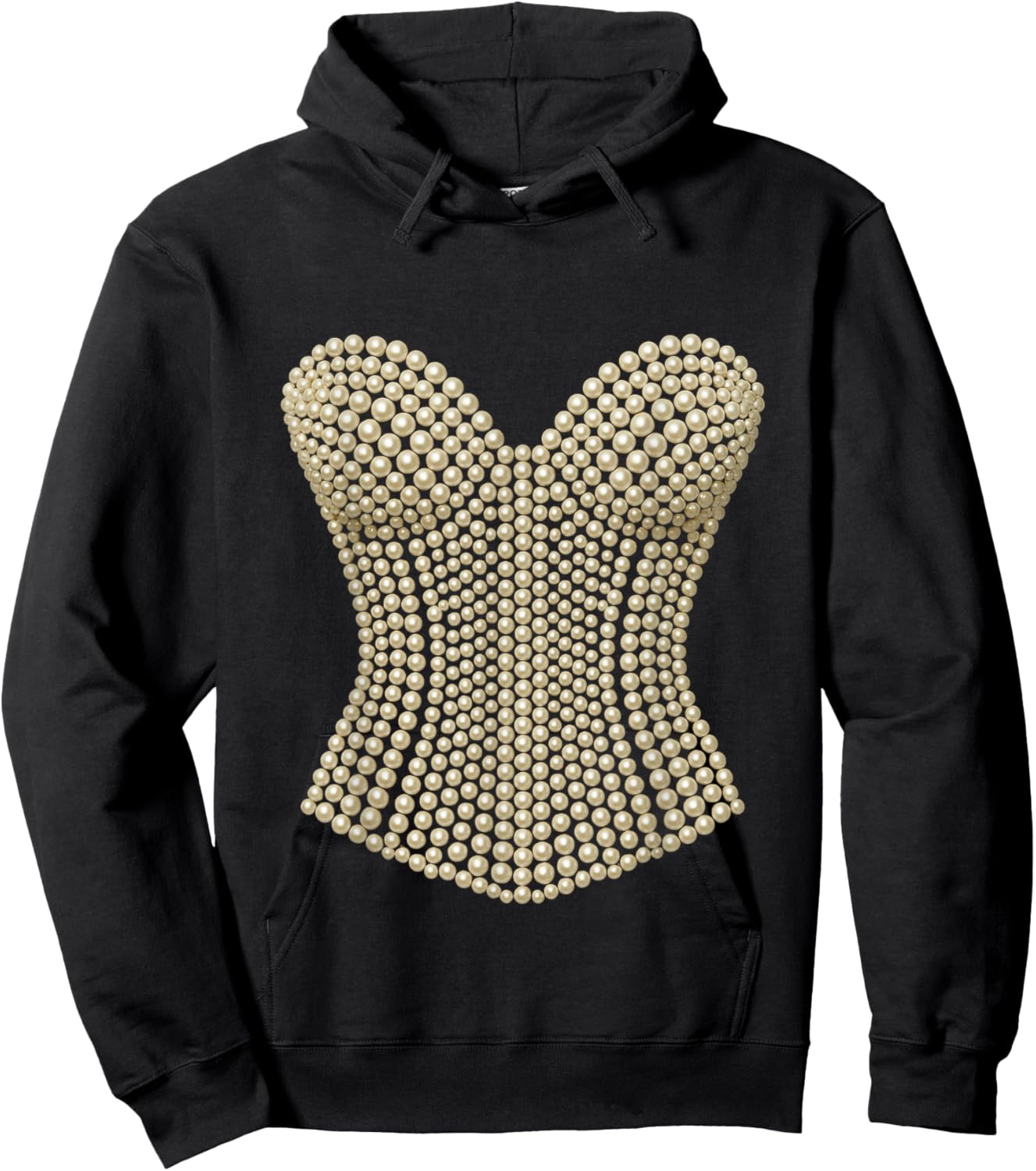 Halloween Pearl Corset Design Costume Show Girls Hoodie - Hoodie | Black