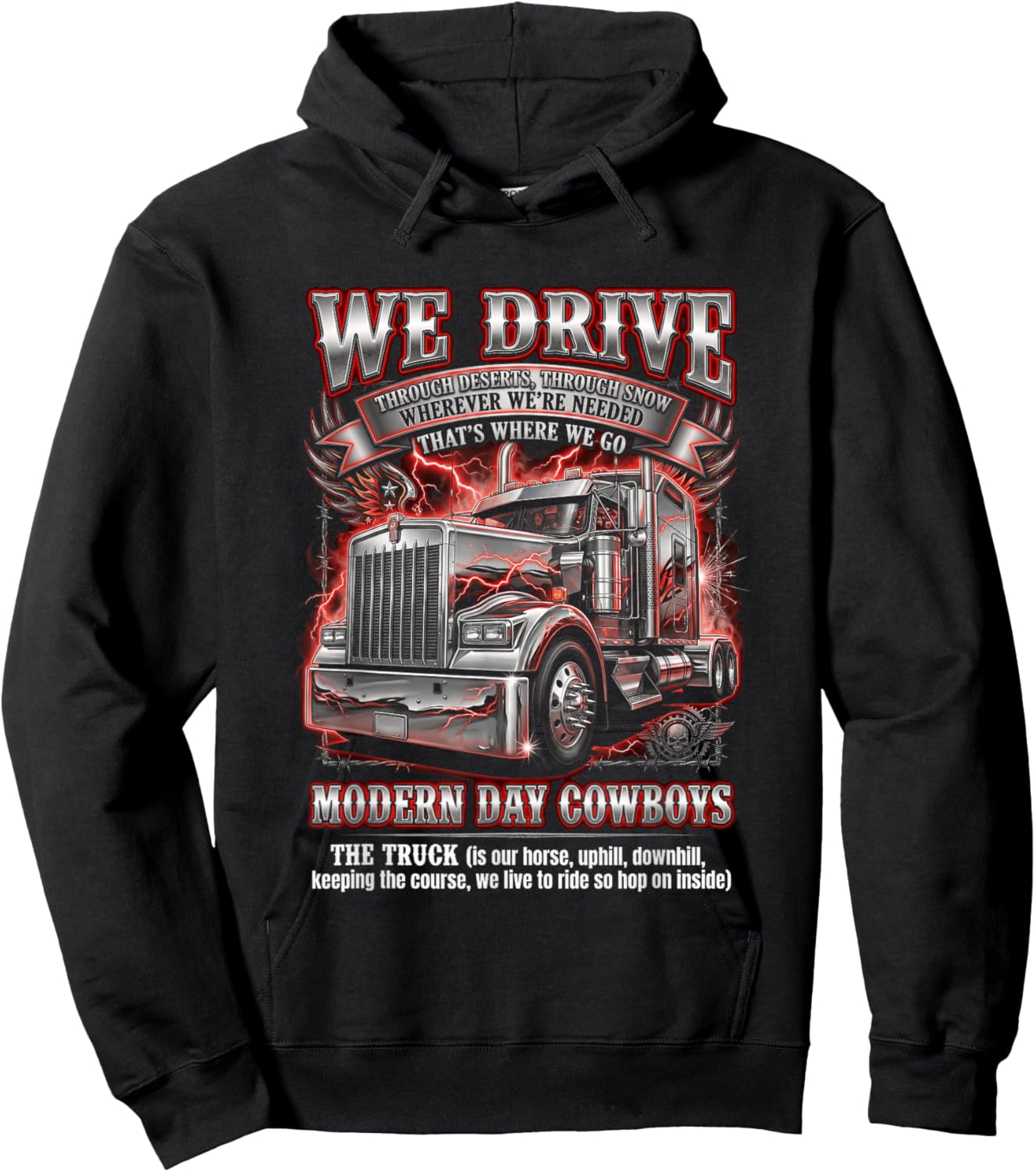 Big Rig Semi Truck Driver Hoodie - Hoodie | Black