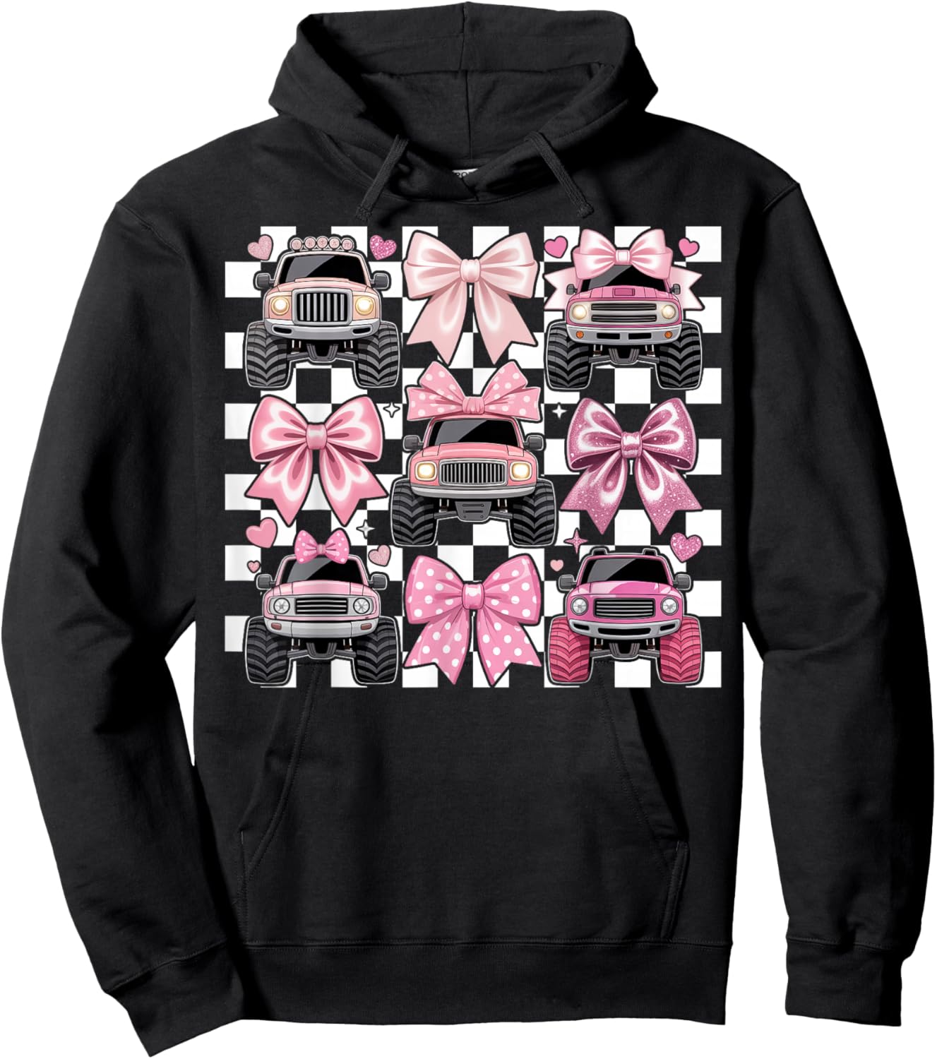 Pink Monster Truck Hoodie - Hoodie | Black