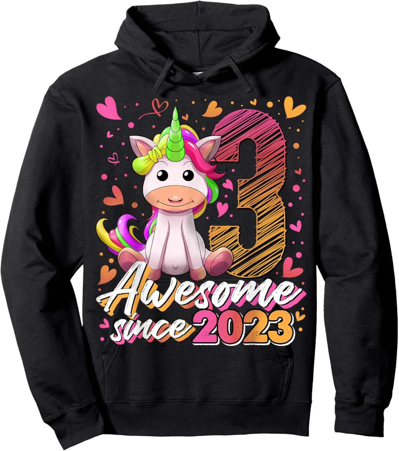 3rd Birthday Shirt Girl 3 Year Old Gifts 3 Birthday Girl Hoodie - Hoodie | Black