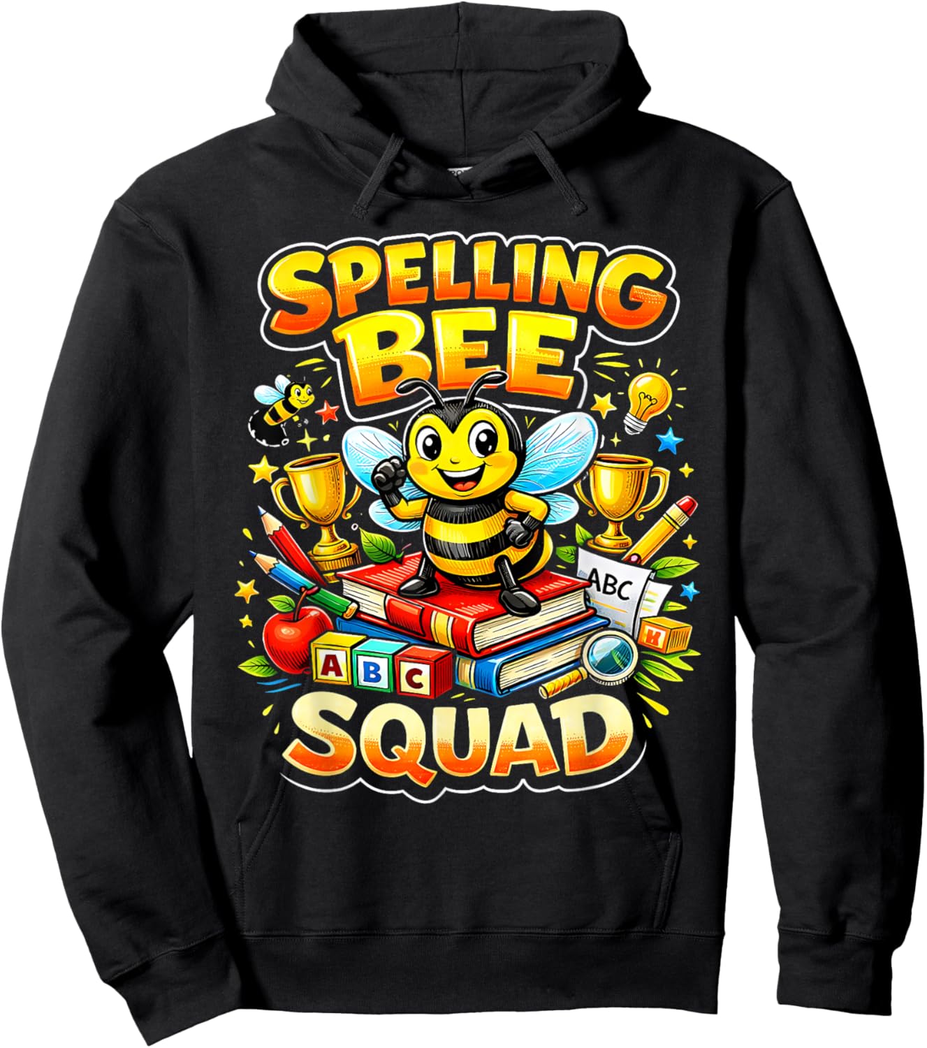 Spelling Bee Squad Cute Student Teacher Team Hoodie - Hoodie | Black